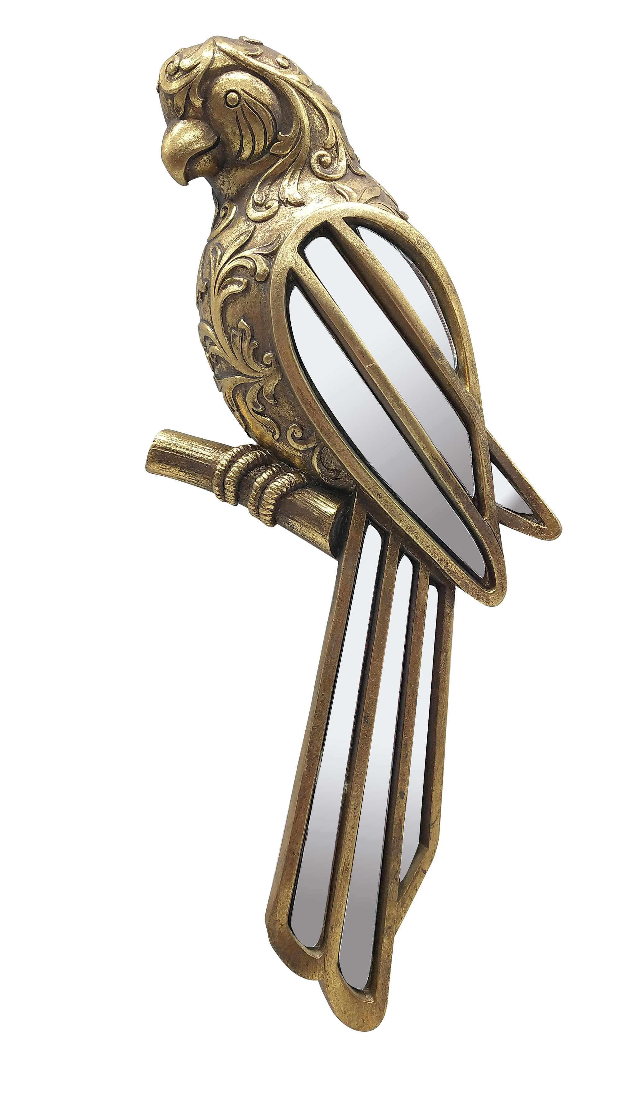 Décoration murale Perroquet, doré l.30 x H.13 cm