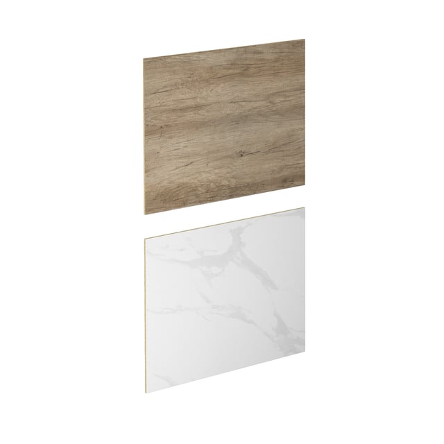 Crédence stratifié réversible Effet Marbre blanc/Planky L.300 x H.64 x Ep.0.9 cm