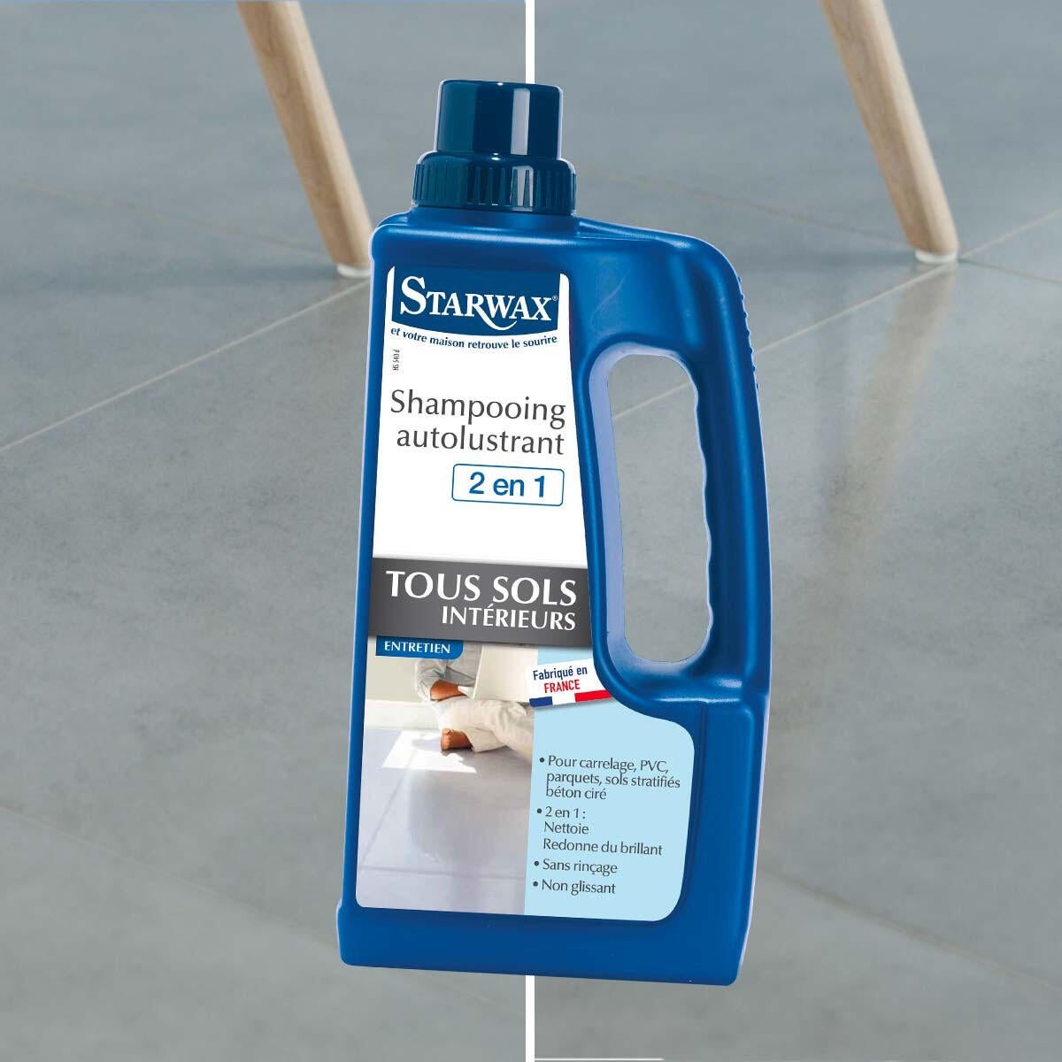 Nettoyant STARWAX Shampooing autolustrant sols intérieurs, 1L - 5