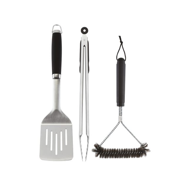 Set De 3 Accessoires De Cuisson En Inox Avec Manche Ergo NATERIAL Pour Barbecue 80181308 Set De 3 Accessoires De Cuisson En Inox Avec Manche Ergo NATERIAL Pour Barbecue 80181308