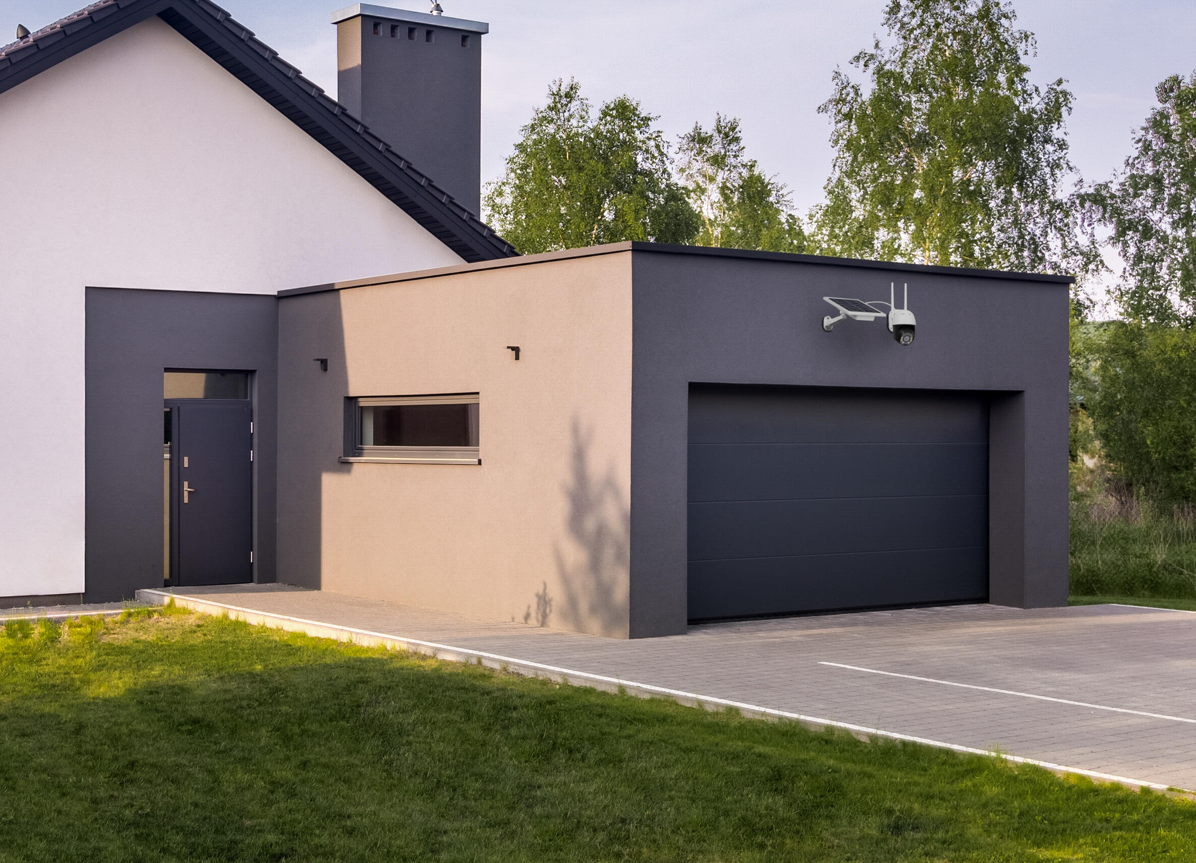 Caméra de vidéosurveillance extérieure motorisée panneau solaire CHACON, blanc - 3