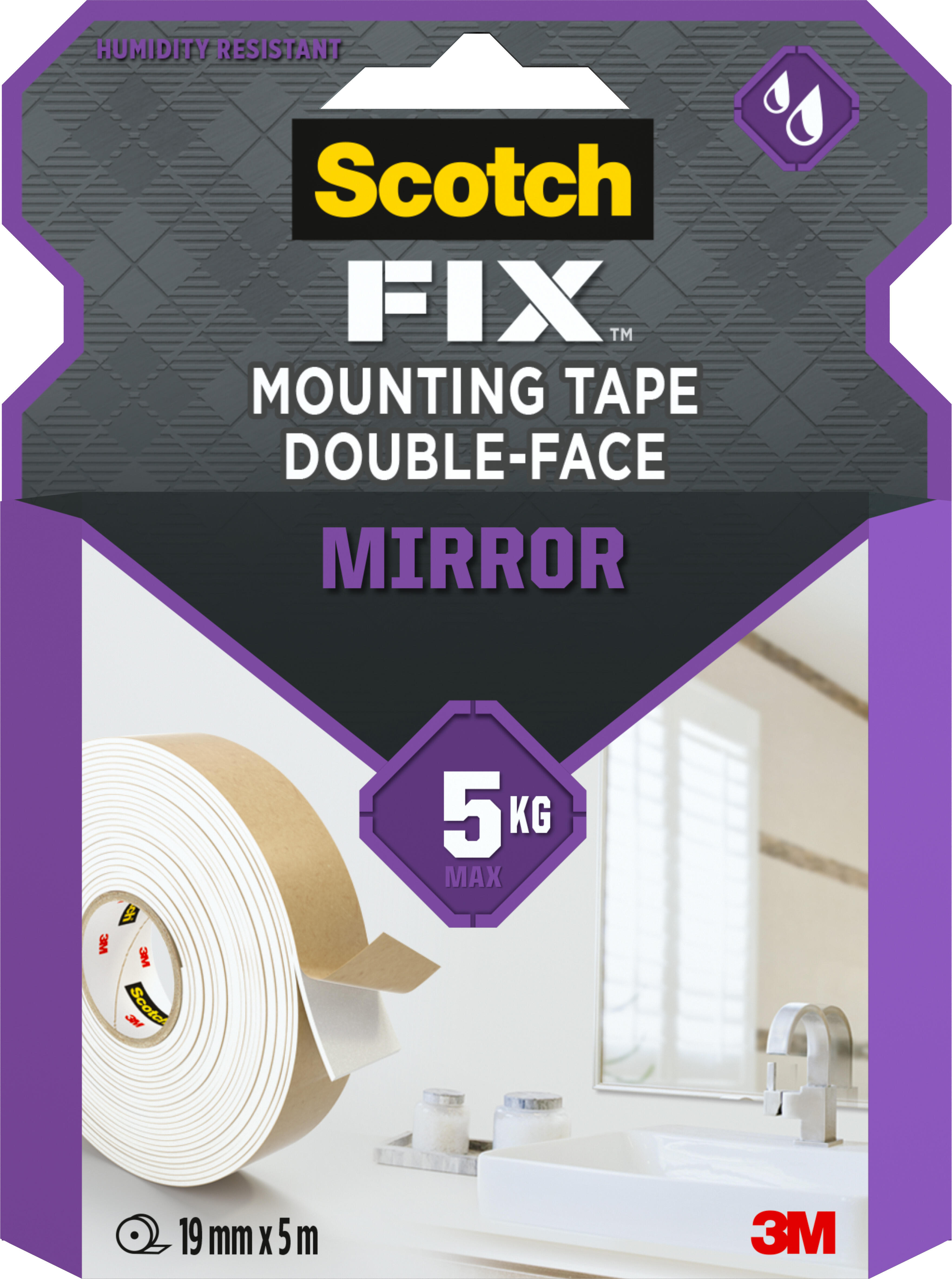 Ruban adhésif double face miroir 19mm x 5m - SCOTCH - 5
