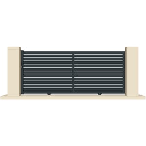 Portail coulissant Vouvant aluminium gris anthracite, l.405 x H.152 cm