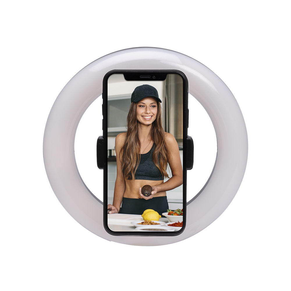 Lampe de bureau Ring light, trépied, H.23 cm, LED - 4