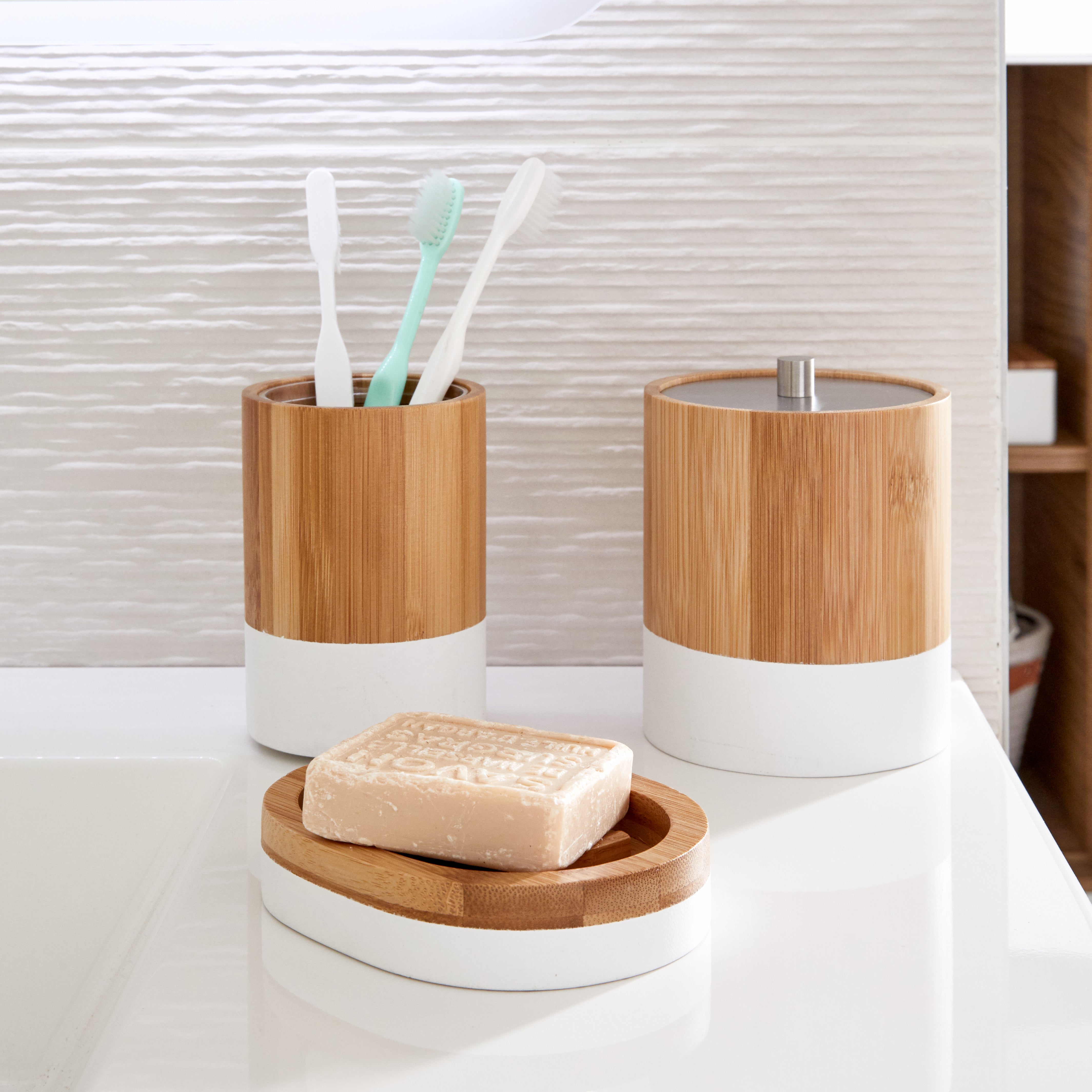 Gobelet de salle de bains James blanc-blanc n°0 - 2