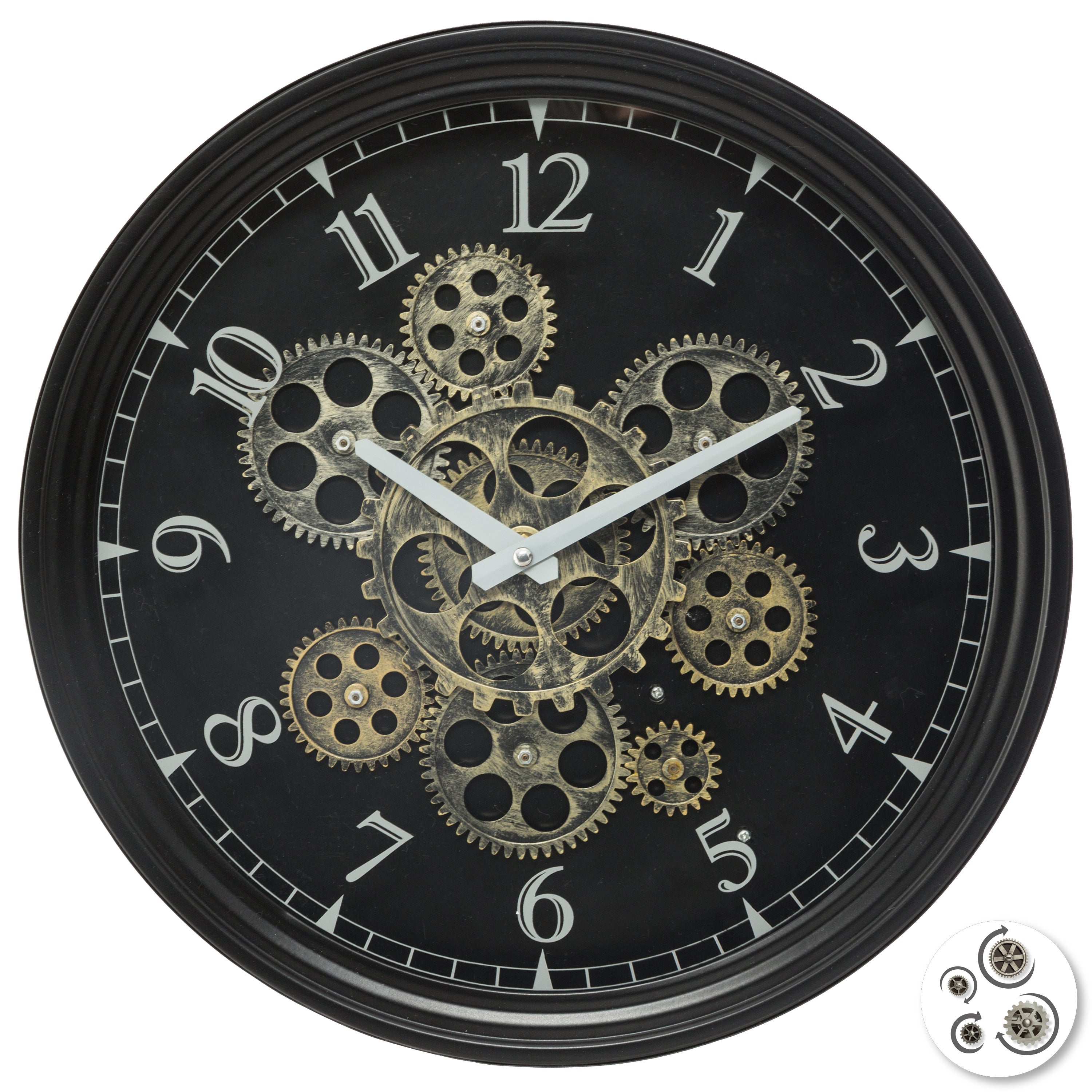 Reloj de pared redondo negro atmosphera, créateur d'intérieur de 37 cm