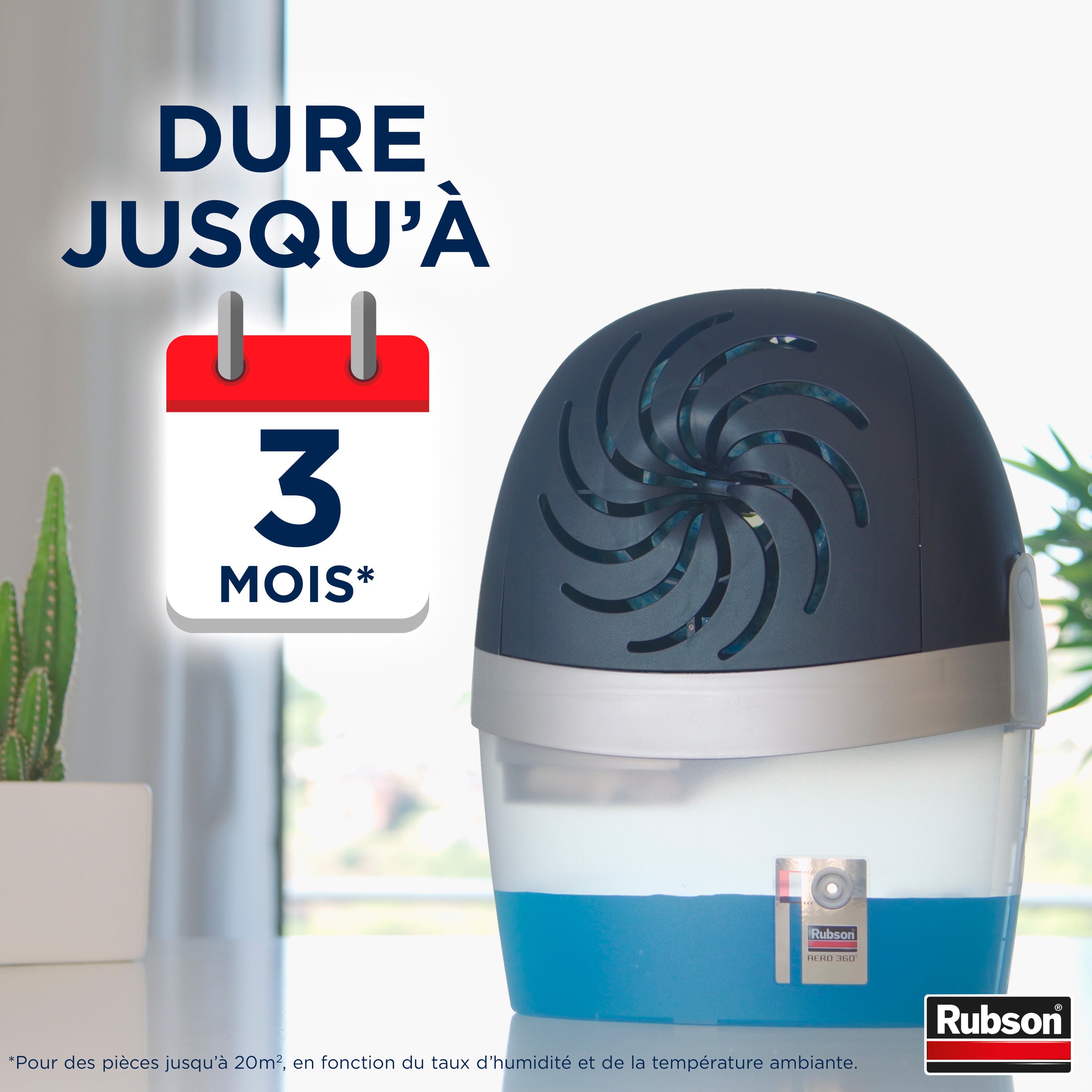Recharge galet pour absorbeur d'humidité à la lavande, RUBSON, Aéro 360°, 20 m² - 4