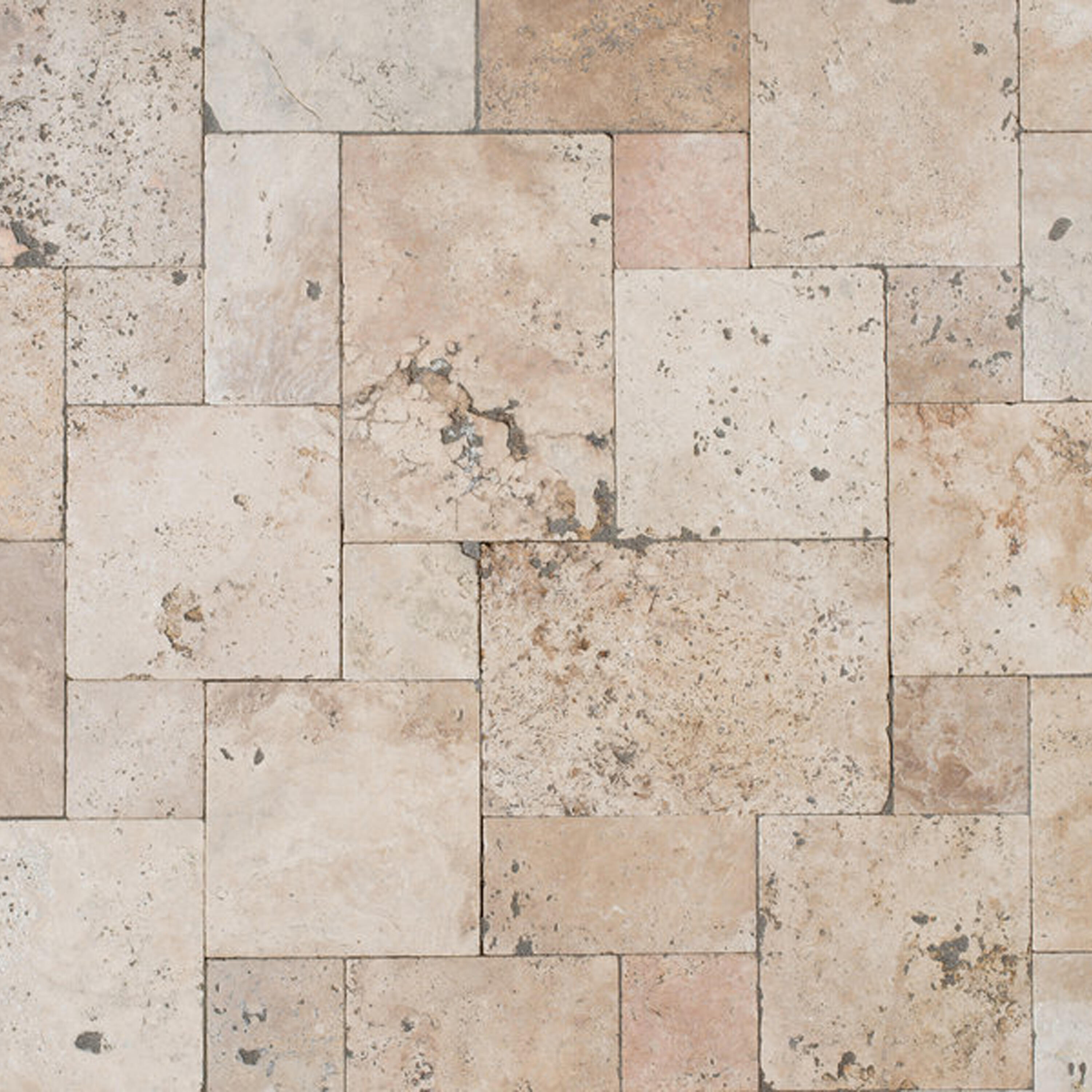 Carrelage sol extérieur/intérieur effet travertin beige Rustic opus l.40.6xL.61 - 4