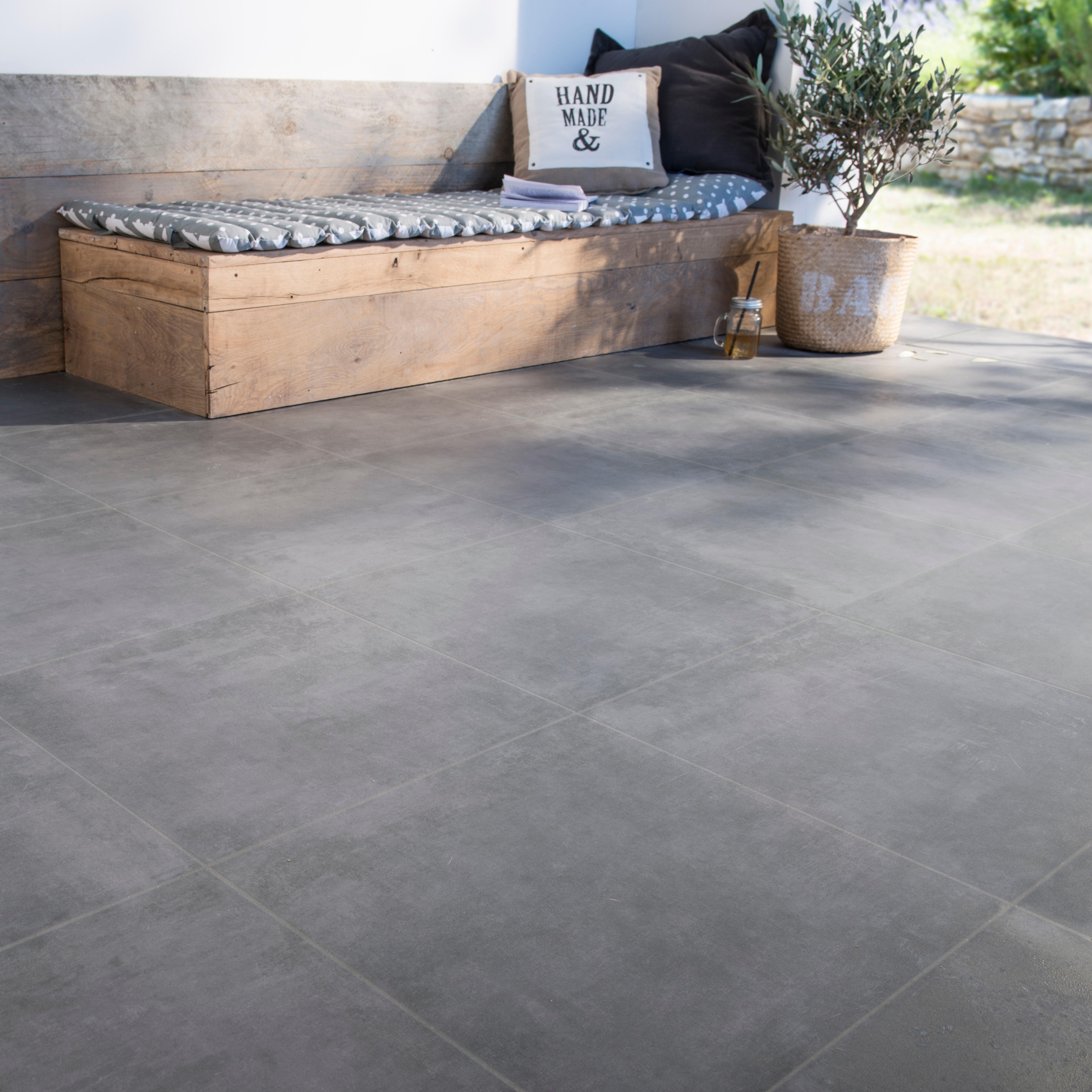 Carrelage sol extérieur effet béton anthracite Bristol l.45 x L.45 cm STN CERAMI - 2