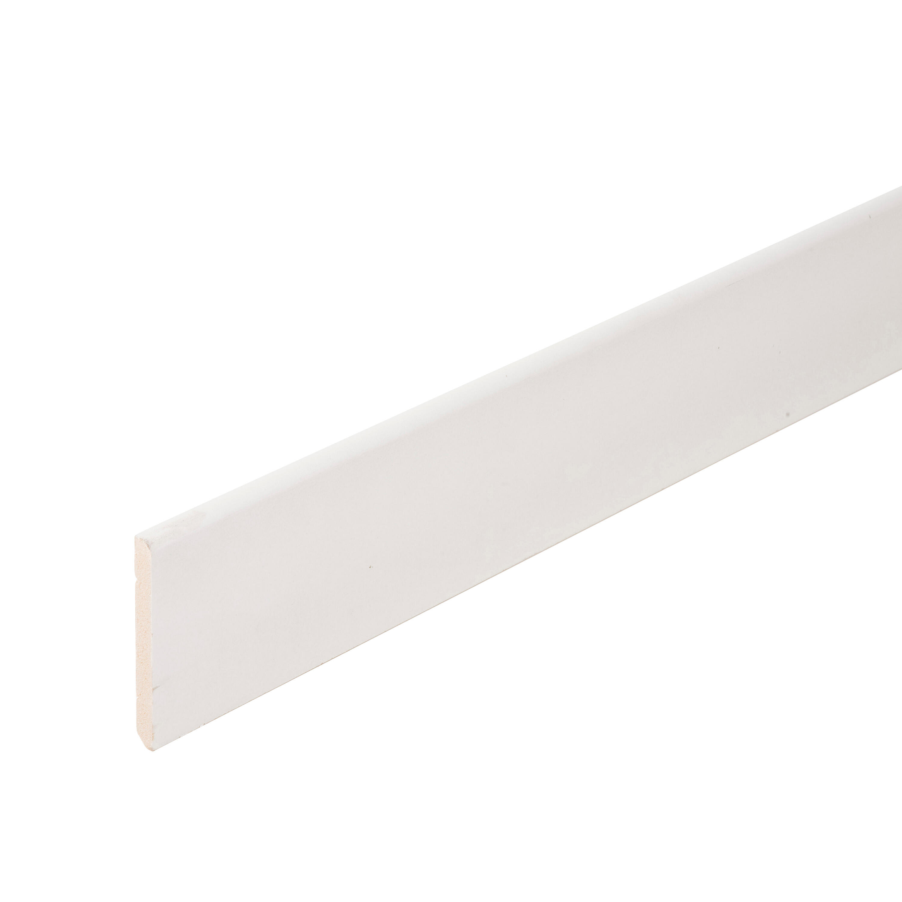 Plinthe médium (MDF) arrondie prépeint blanc, 9 x 98 mm, L.2.44 m - 7