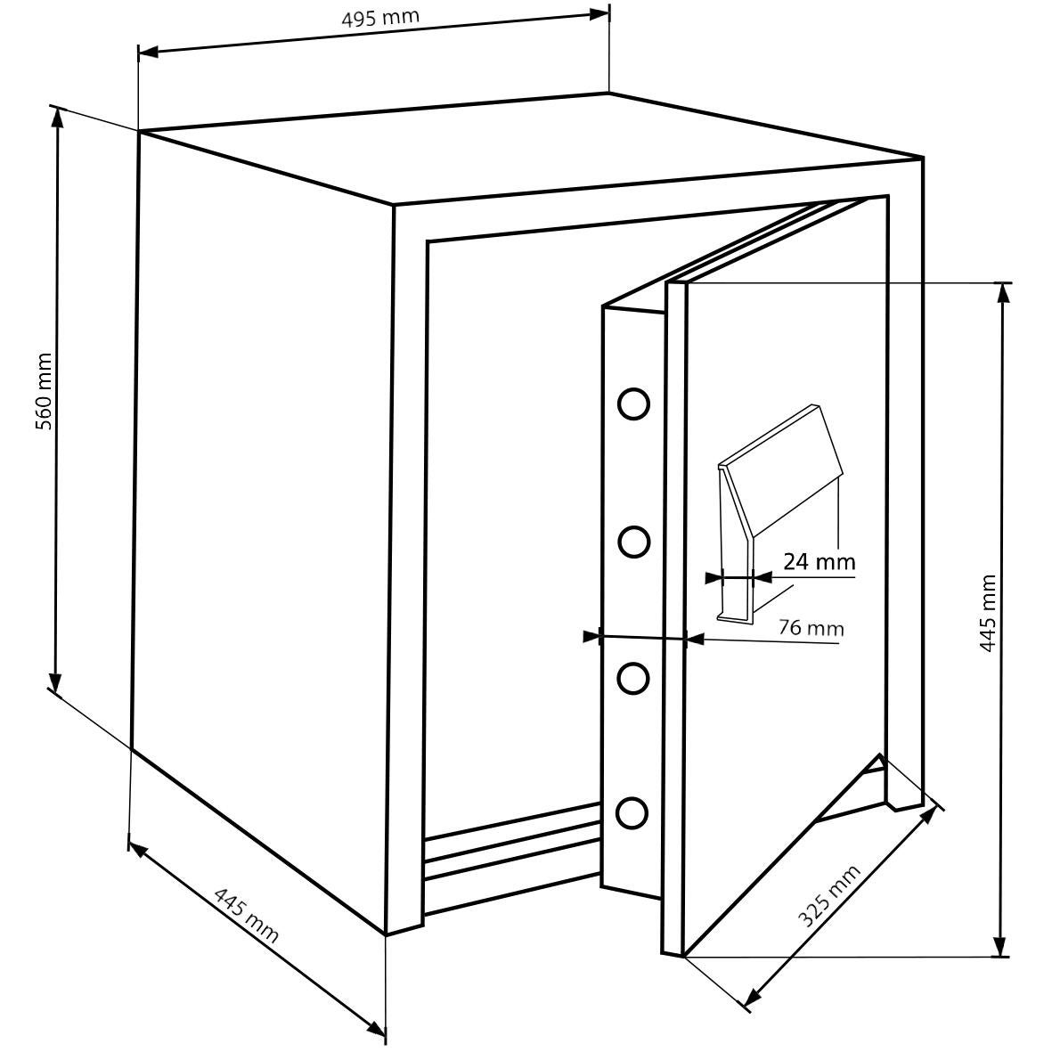 Coffre-fort BURG-WÄCHTER  Combi line 440e H.56 x l.49.5 x P.44.5 cm, 50L - 2