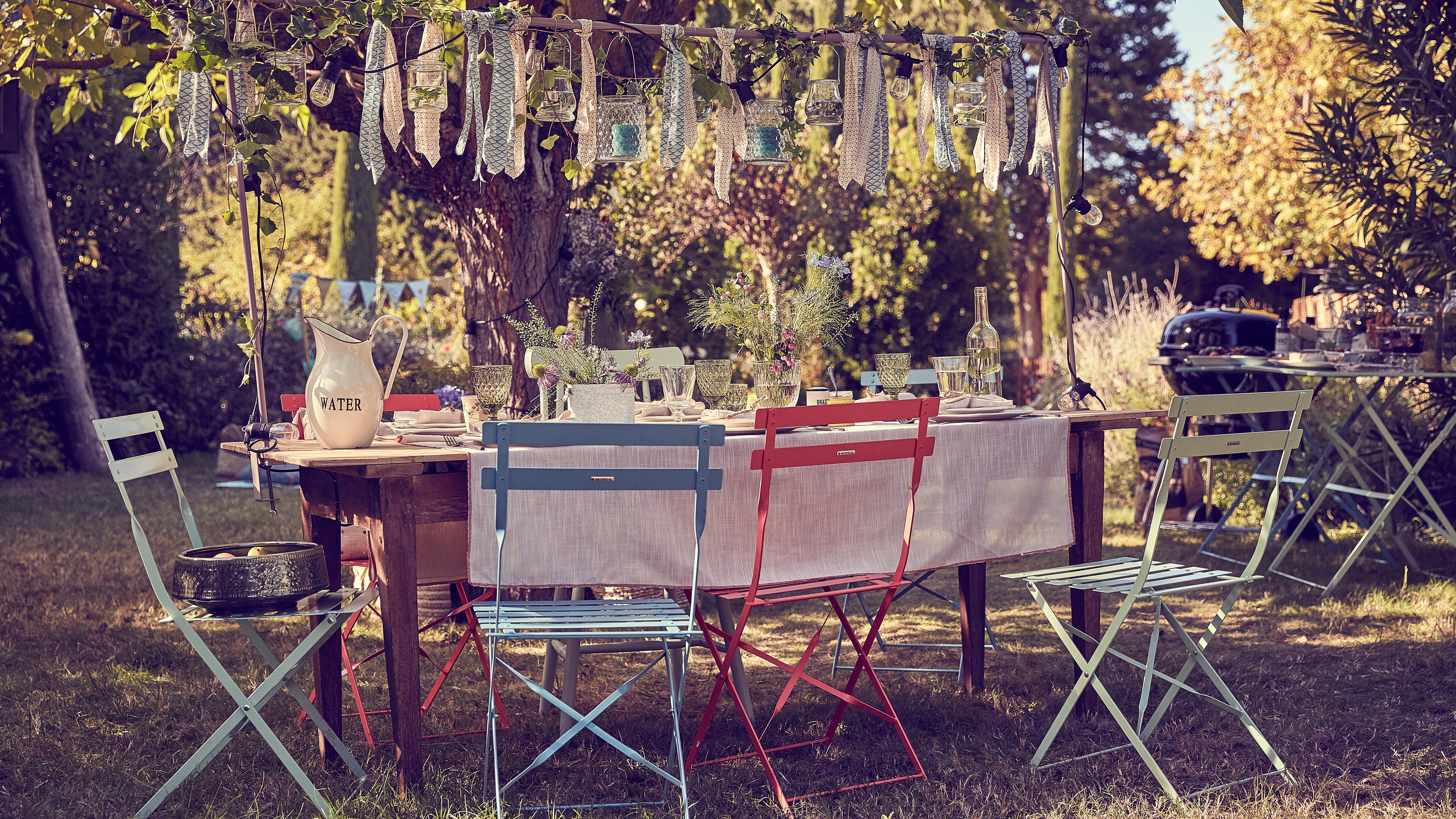 Sedia da giardino pieghevole Flora NATERIAL, seduta in acciaio verde - 5