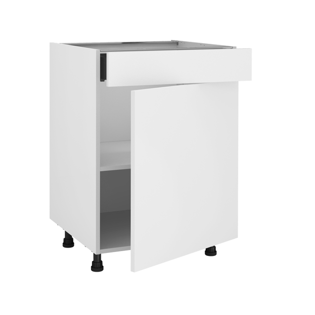 Meuble bas de cuisine Sofia blanc 1 porte et 1 tiroir H77 x l60