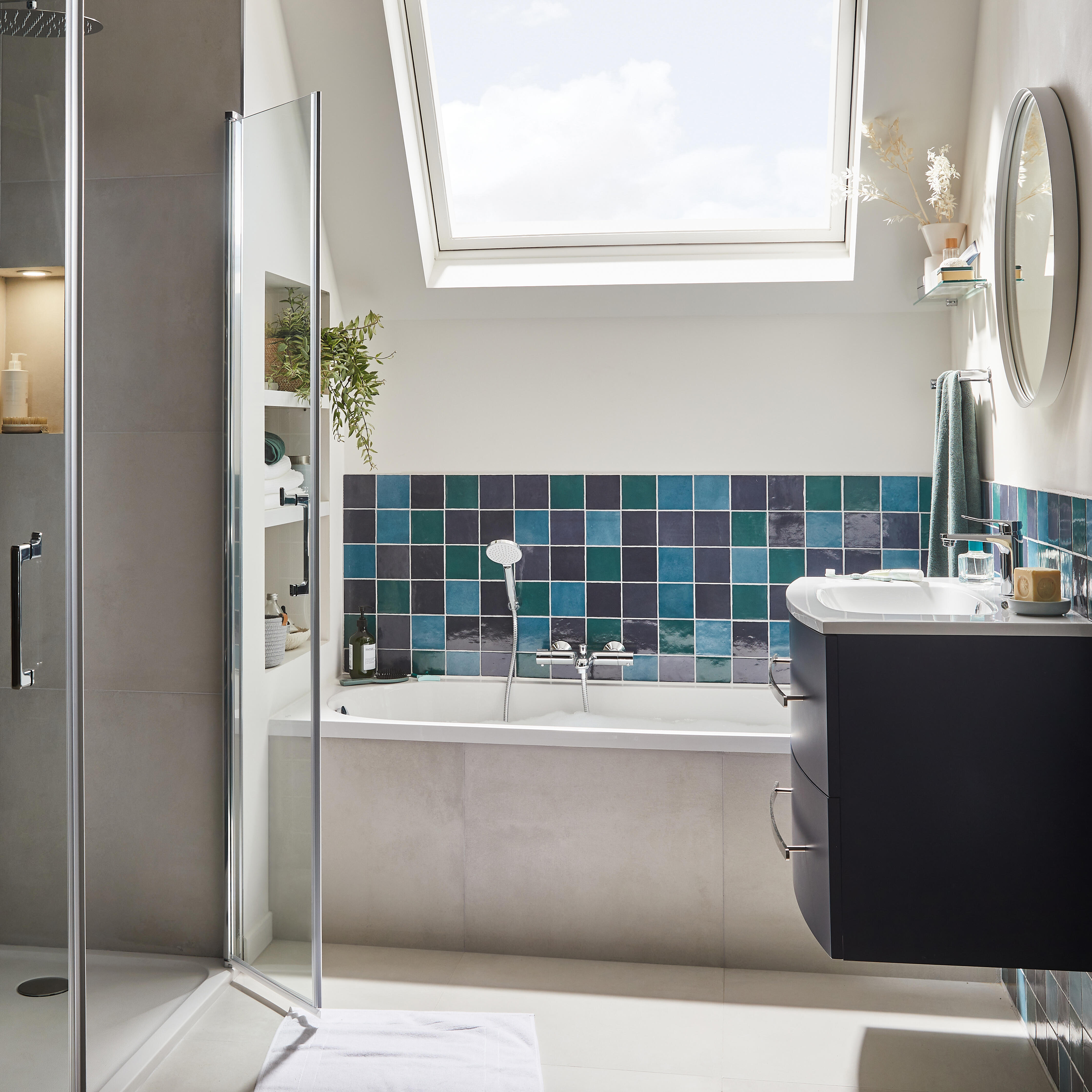 Baignoire rectangulaire L.105x l.70 cm blanc brillant, SENSEA Access confort - 3