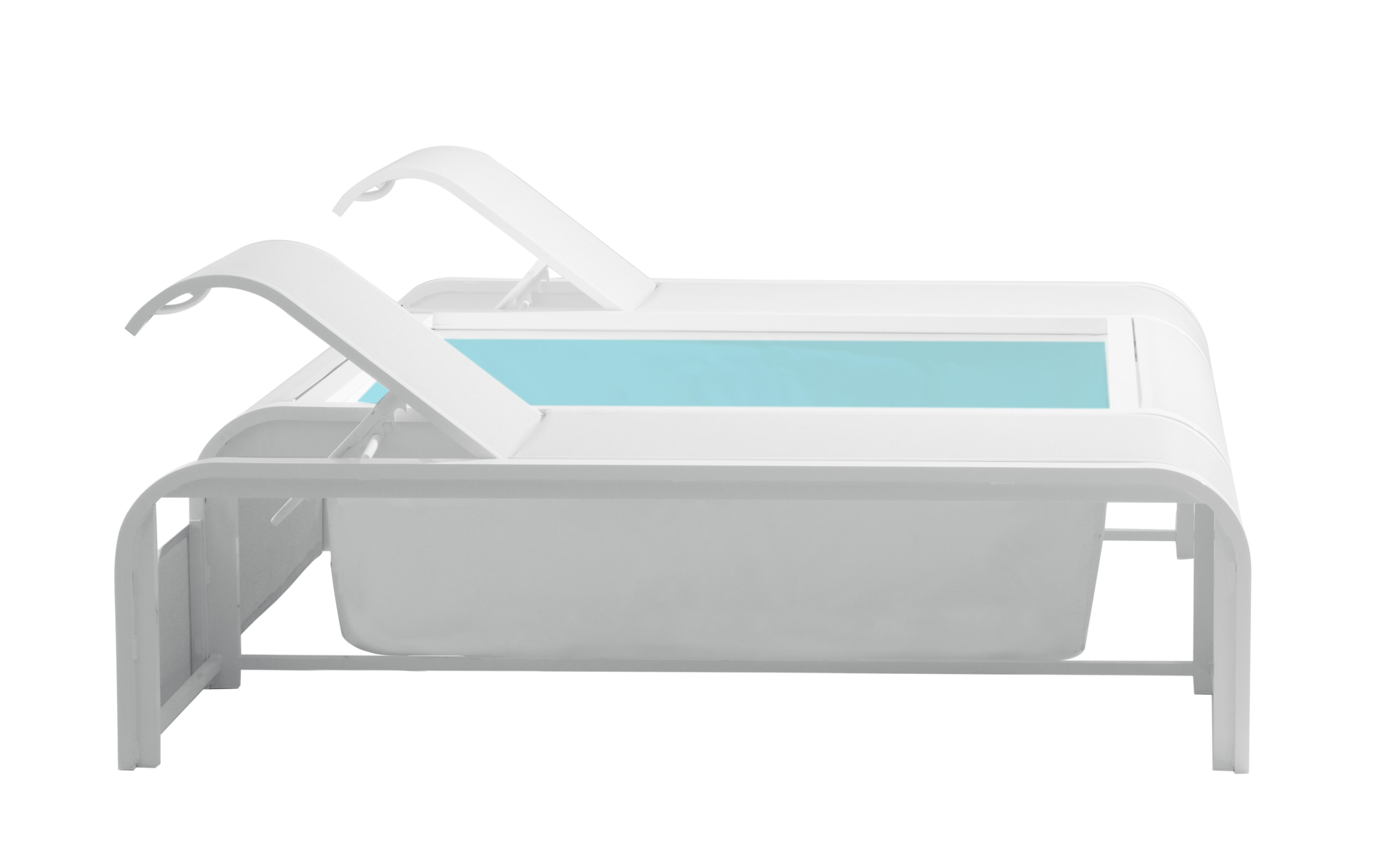 Piscina elevada de acero blanco rectangular 2.82x2.19x0.6 m con depuradora de cartucho GRE - 9