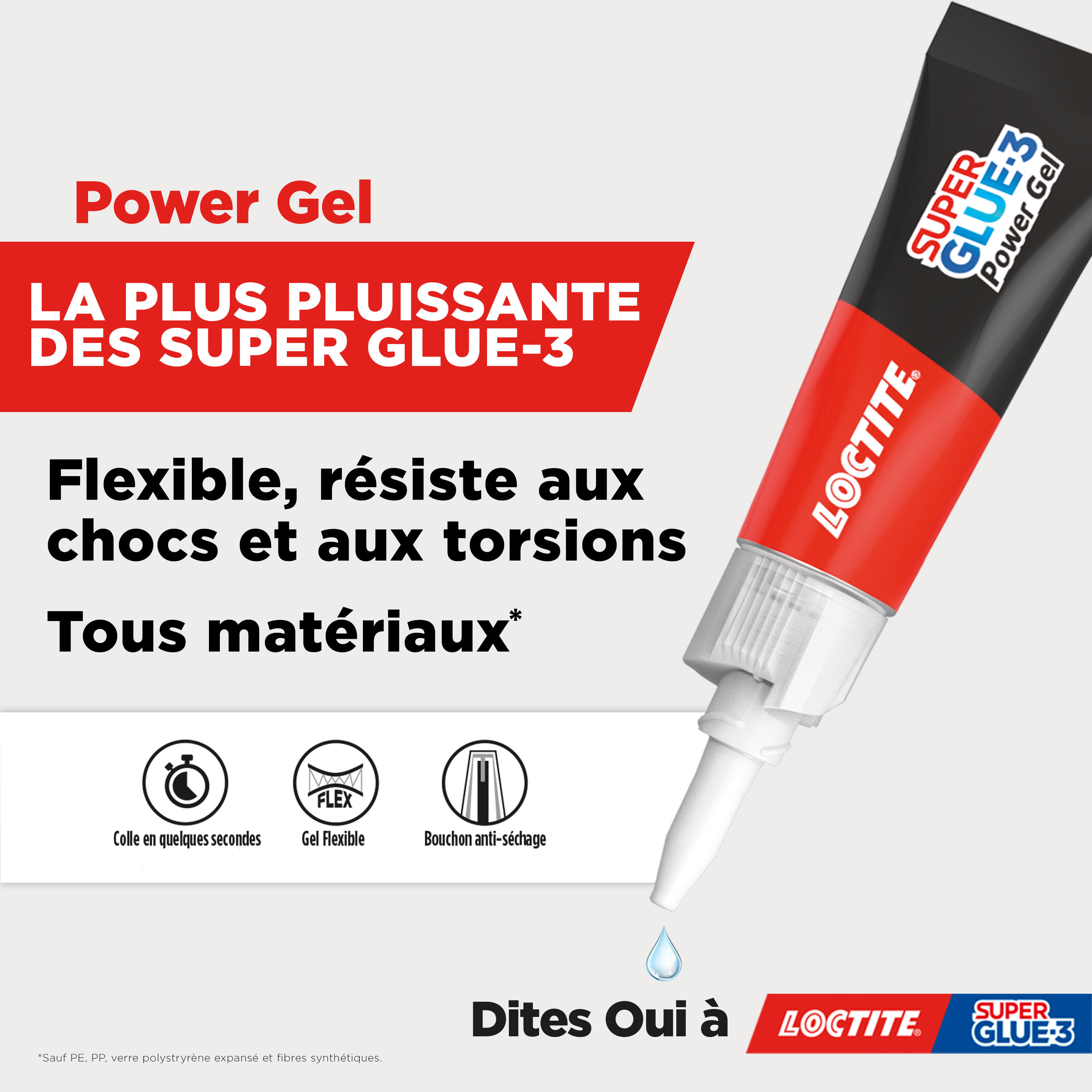 Lot de 2 colle d'assemblage gel cyanoacrylate LOCTITE Superglue3 power transp 3g - 3
