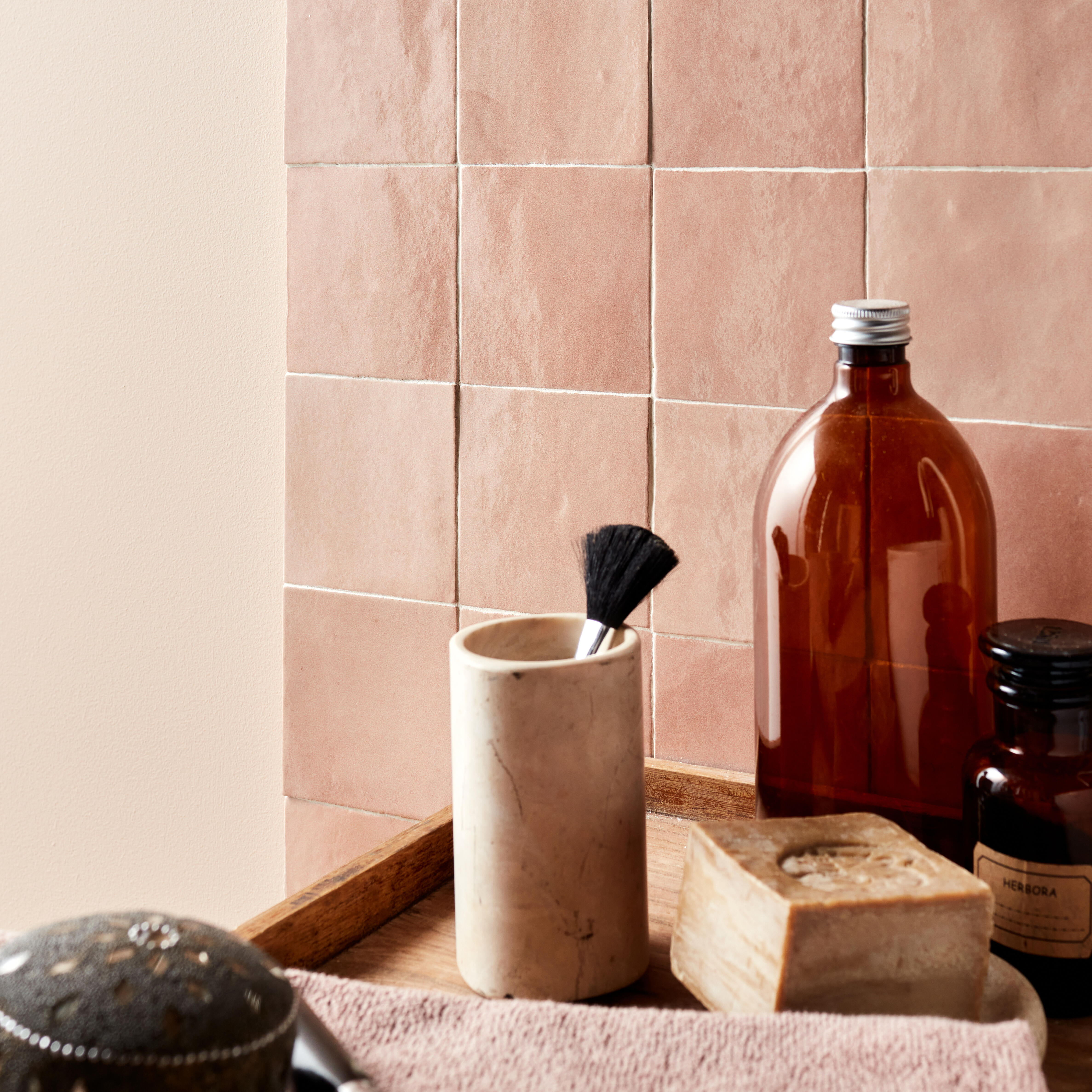 Carrelage mur intérieur effet zellige rose écaille Zellie l.10 x L.10 cm - 3