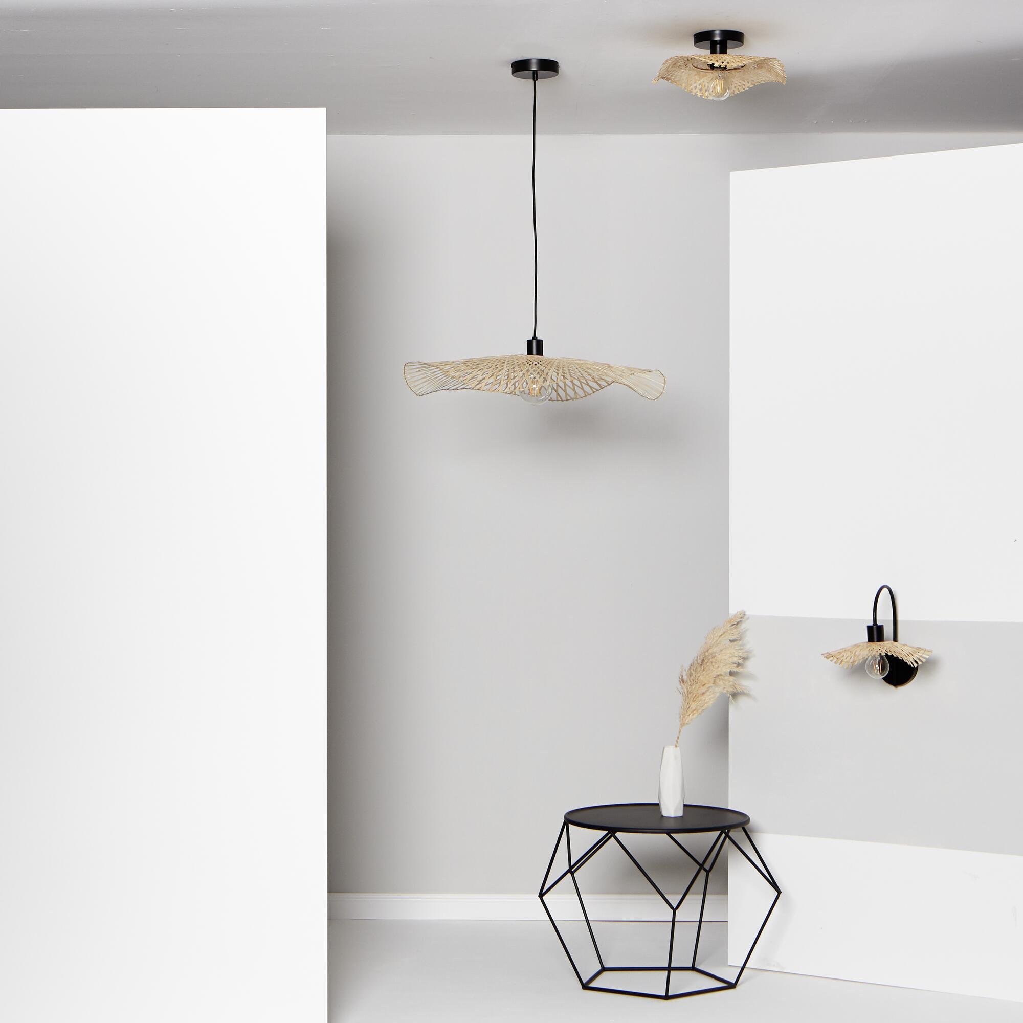 Candeeiro de teto suspenso E27 d 70 cm 1 luz bambo natural Inspire Pizzi - 11