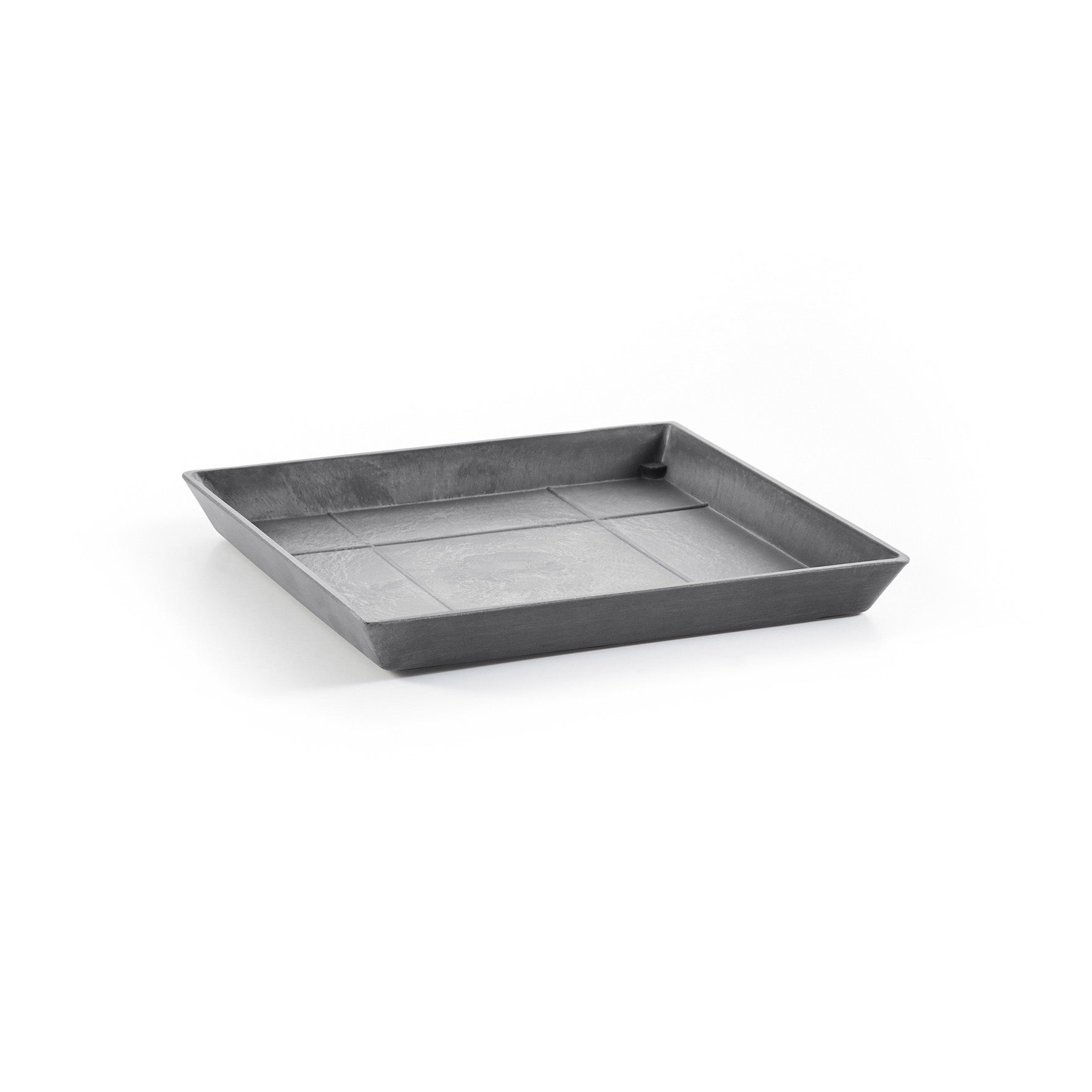 Soucoupe carrée en résine L28-H3 ECOPOTS Amsterdam Ciment - 2