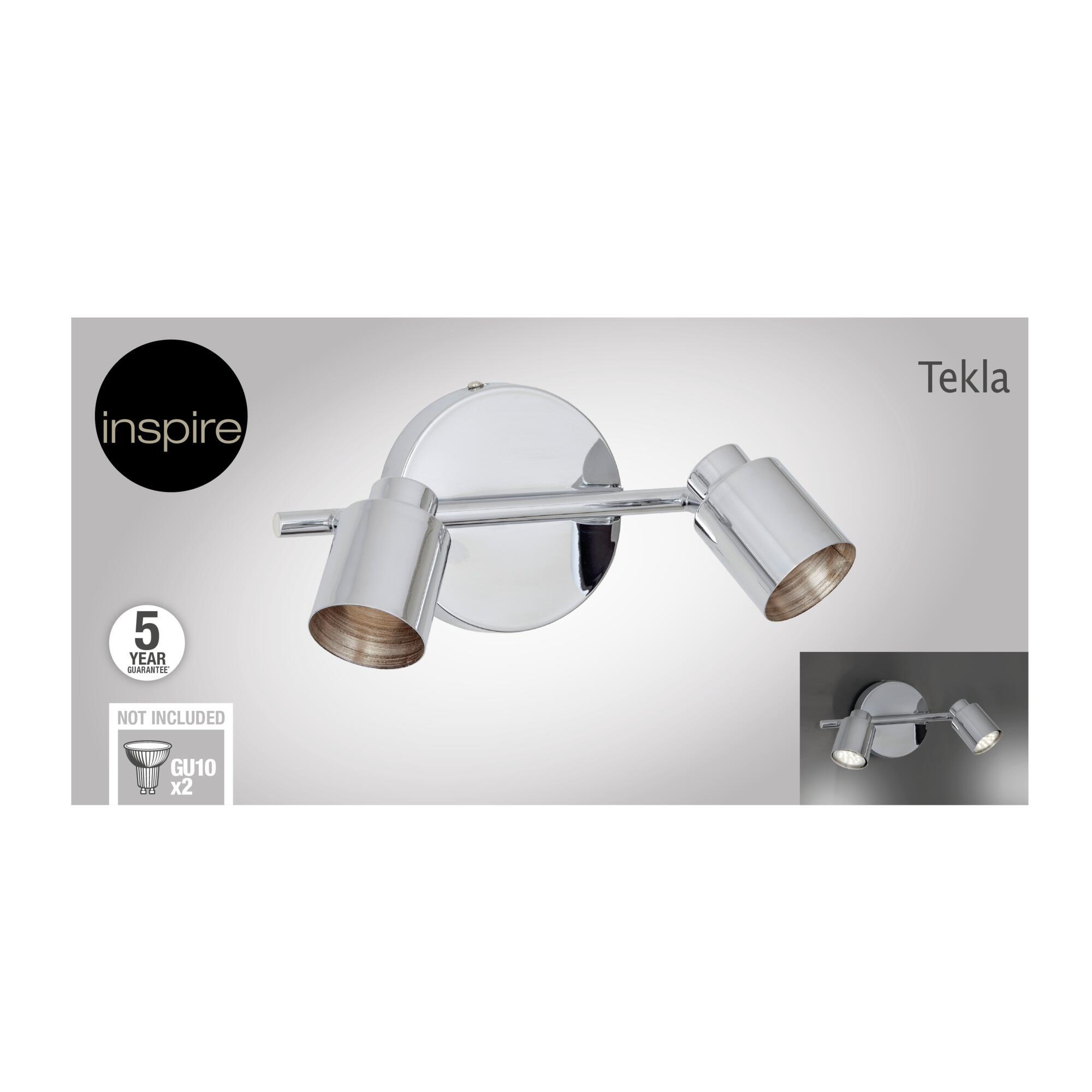 Foco decorativo INSPIRE TEKLA 2 LÂMPADAS GU10X2 METAL CROMADO - 9