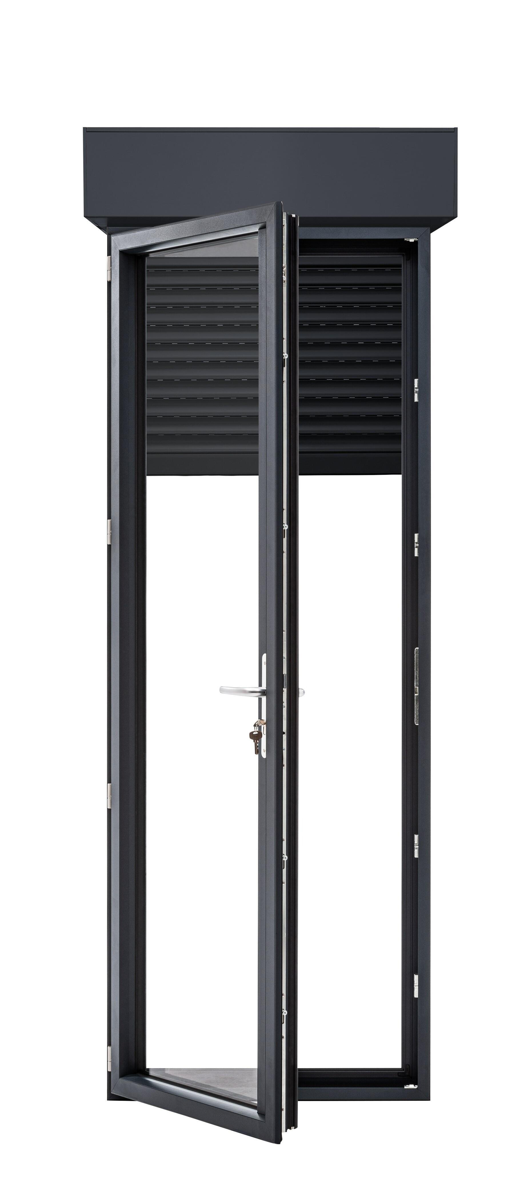 Porte fenêtre/vol.roulant alu Essentiel H.215xl.90cm 1vt tirant G gris anthracit - 9
