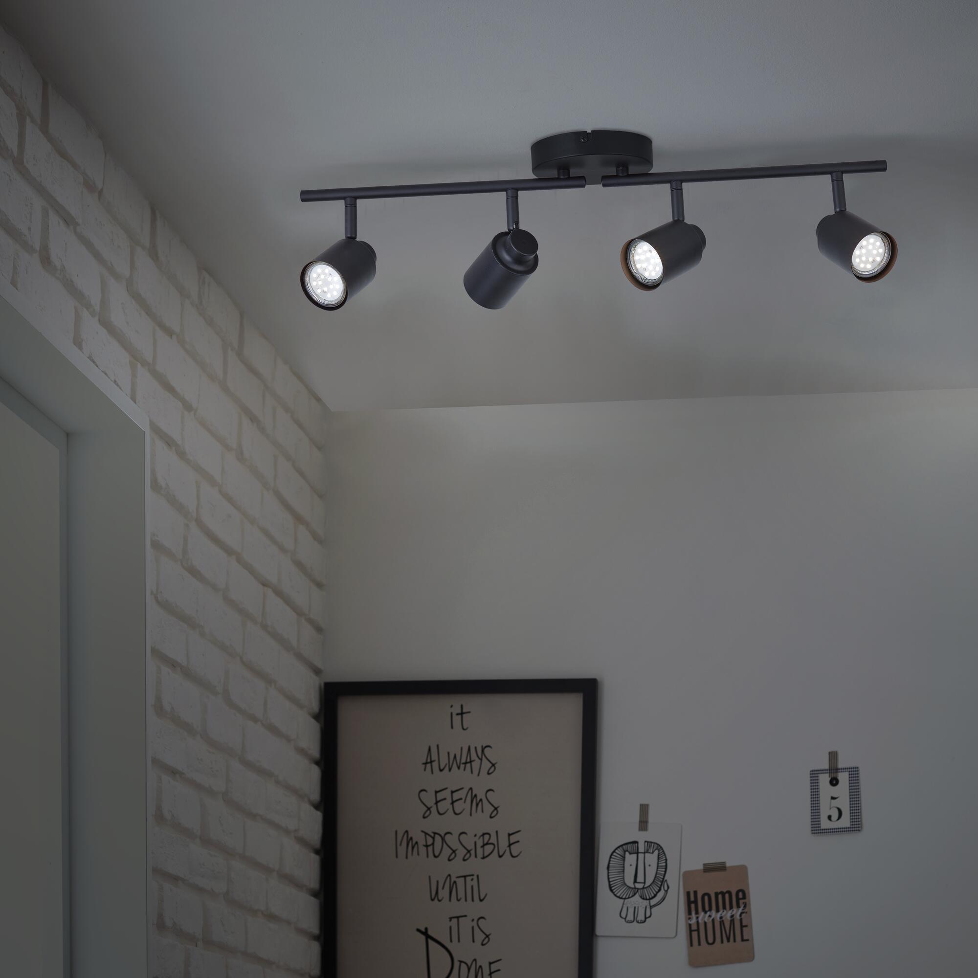 Foco decorativo INSPIRE TEKLA 4 LÂMPADAS GU10X4 METAL PRETO - 6