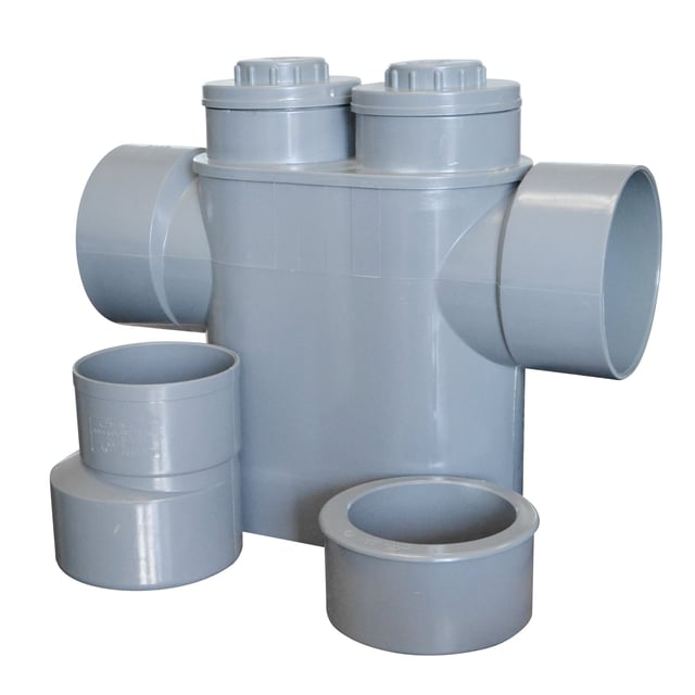 Siphon disconnecteur en pvc l.37.8 x H.14 cm