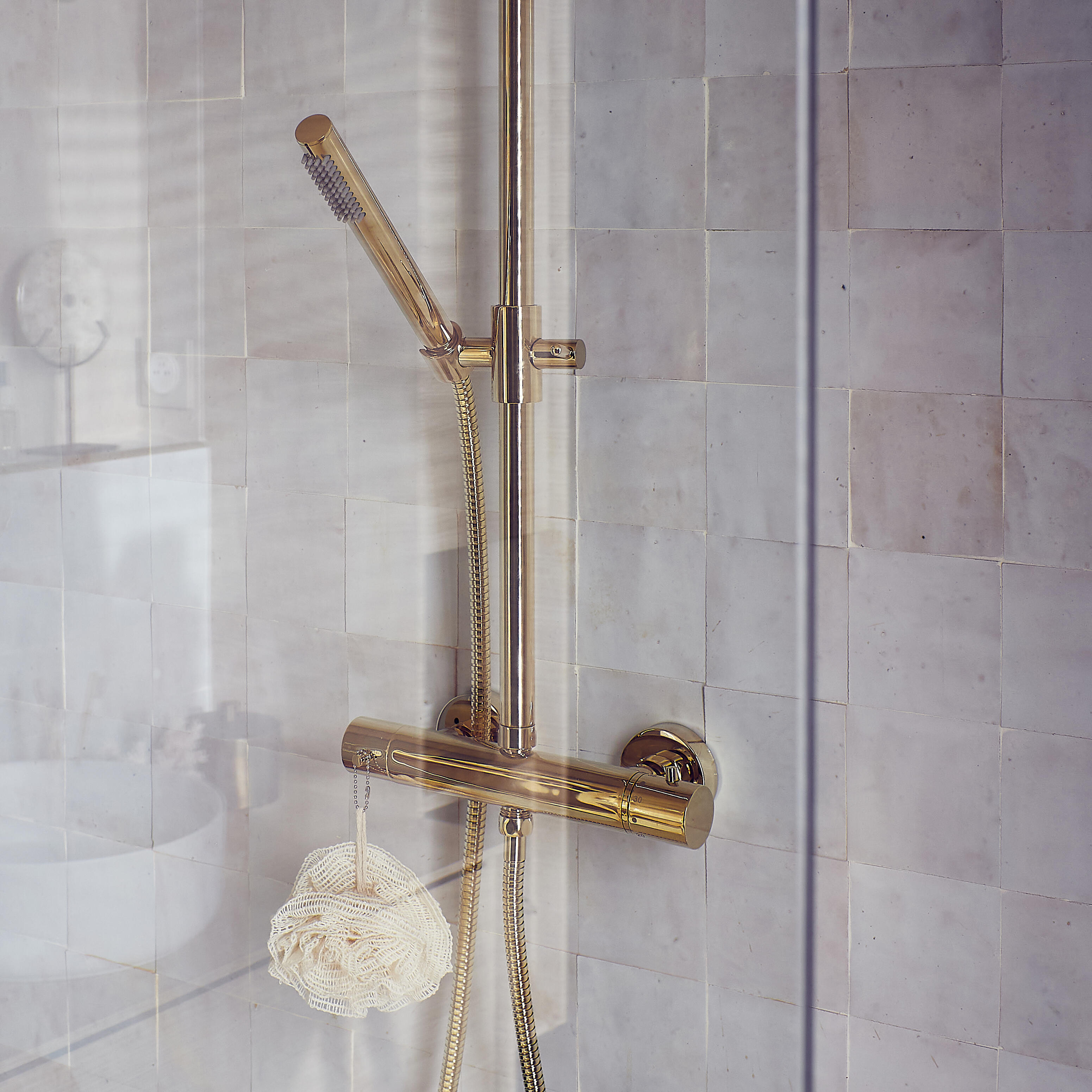 Colonne de douche thermostatique, SARODIS Smart, Doré - 4