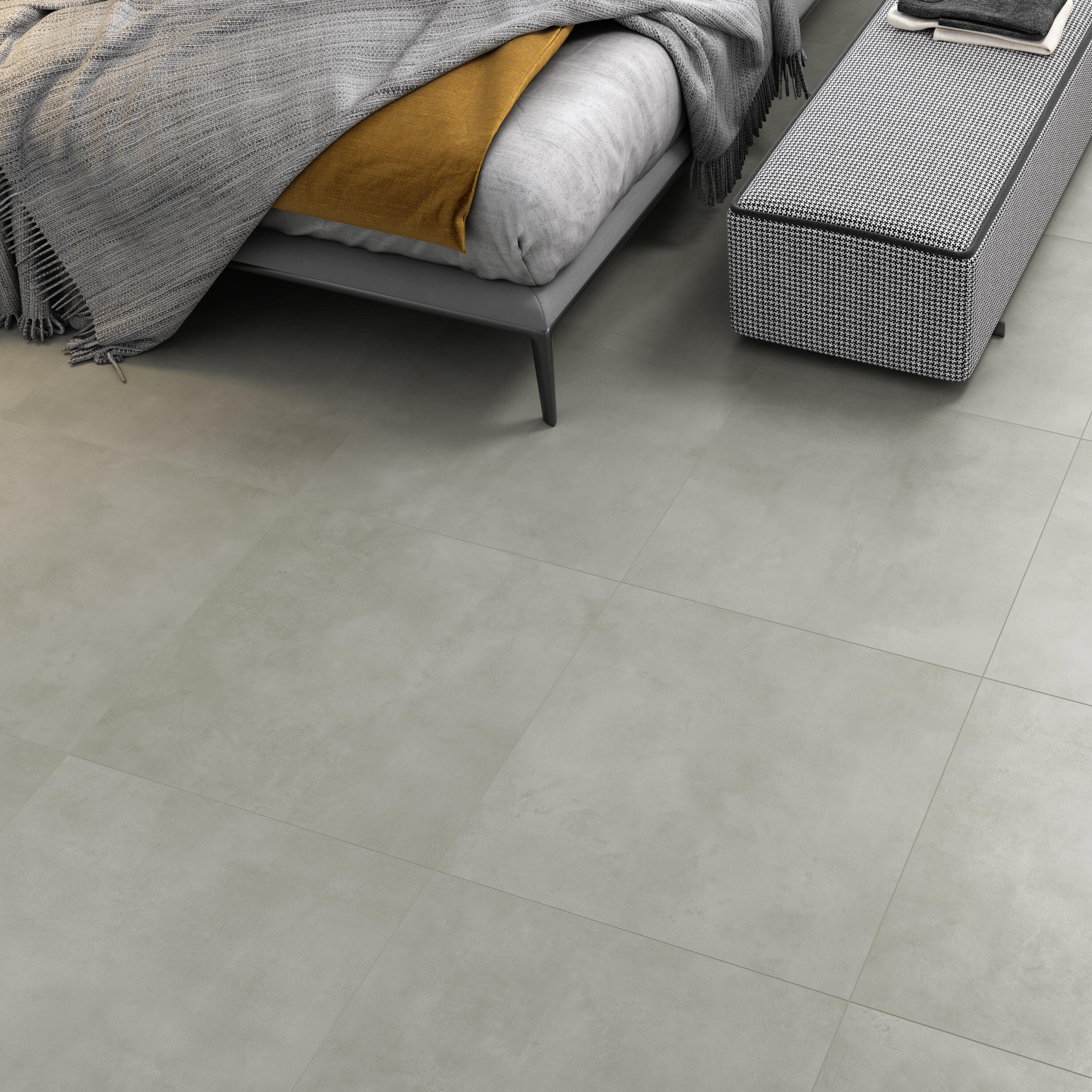 Piastrella da pavimento e rivestimento interno ed esterno in gres porcellanato 60 x 60 cm rettificato grigio chiaro opaco Epura Perlè R10 traffico intenso (pei 4/5) Sp. 8.5 mm 1.08 mq - 4