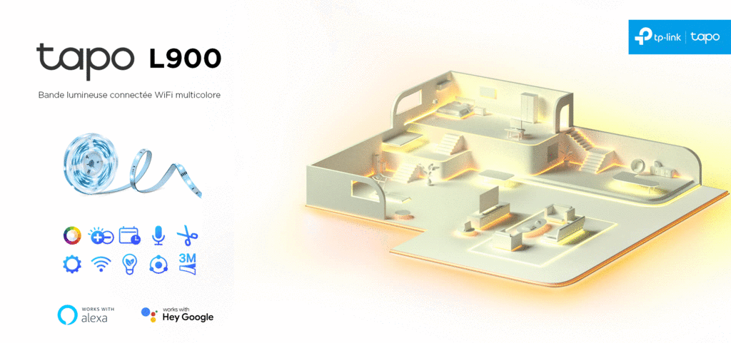 Kit ruban LED connecté wifi 5m Music, multicolore, Tapo TP-LINK - 7