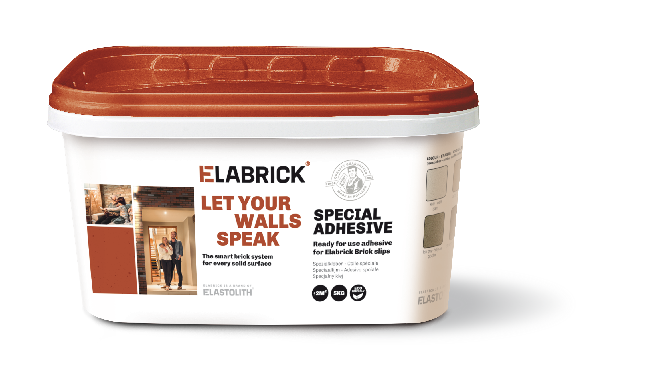 Colle et joint pâte pour plaquette de parement, ELABRICK, gris clair