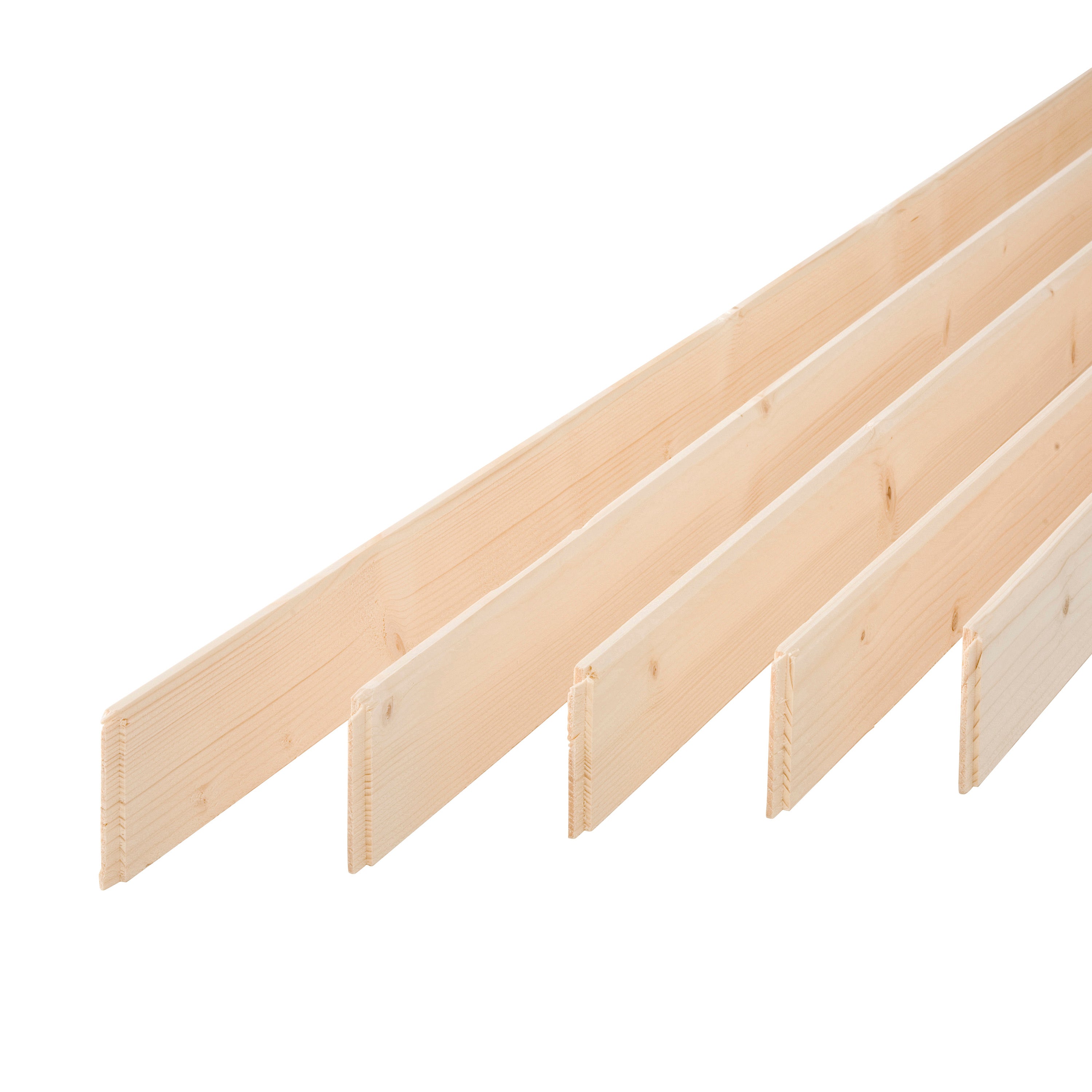 Lot de 5 plinthes sapin petits noeuds droite, 9 x 68 mm, L.2.05 m - 2