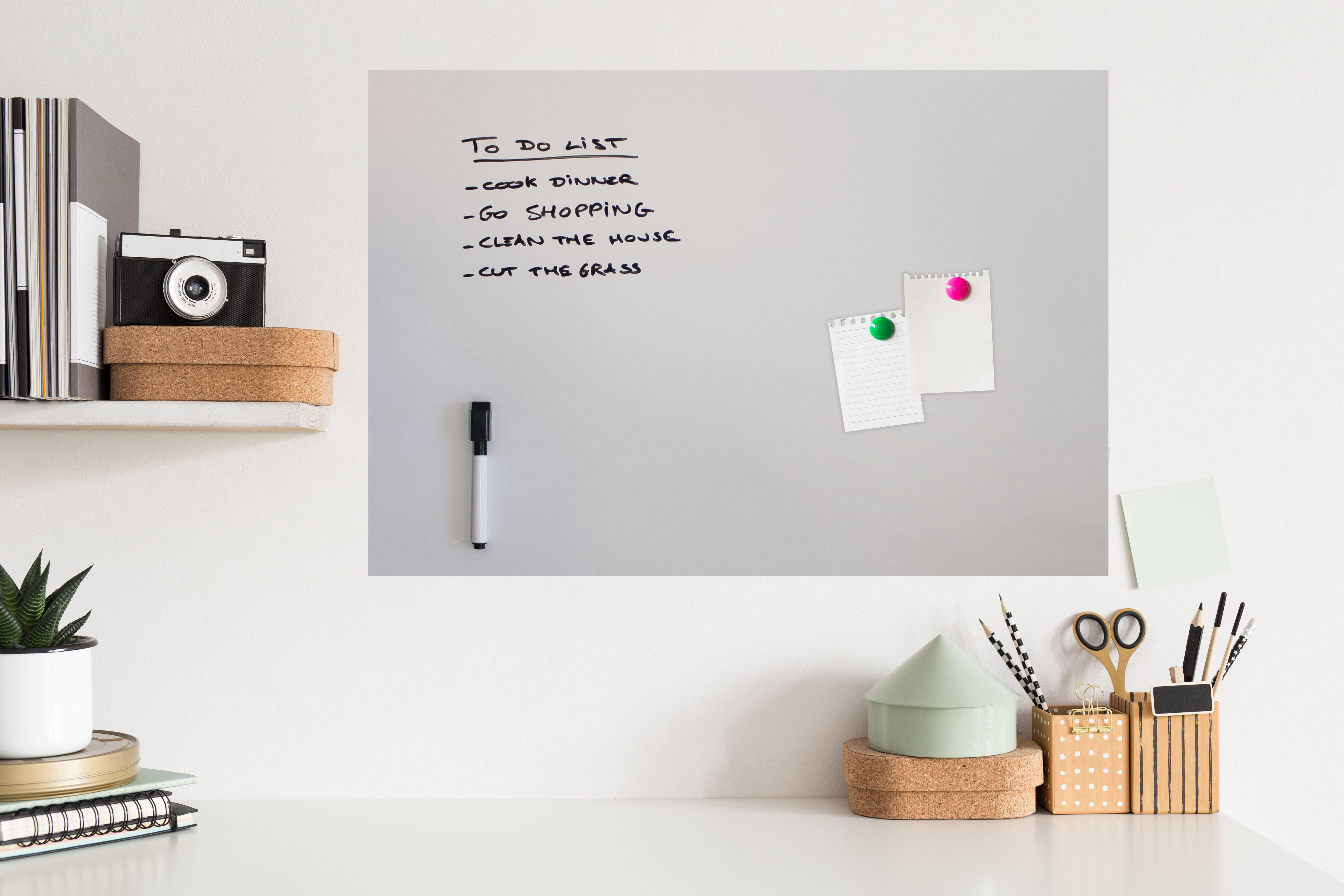 Tableau magnétique Mémo blanc, H.70 cm - 4