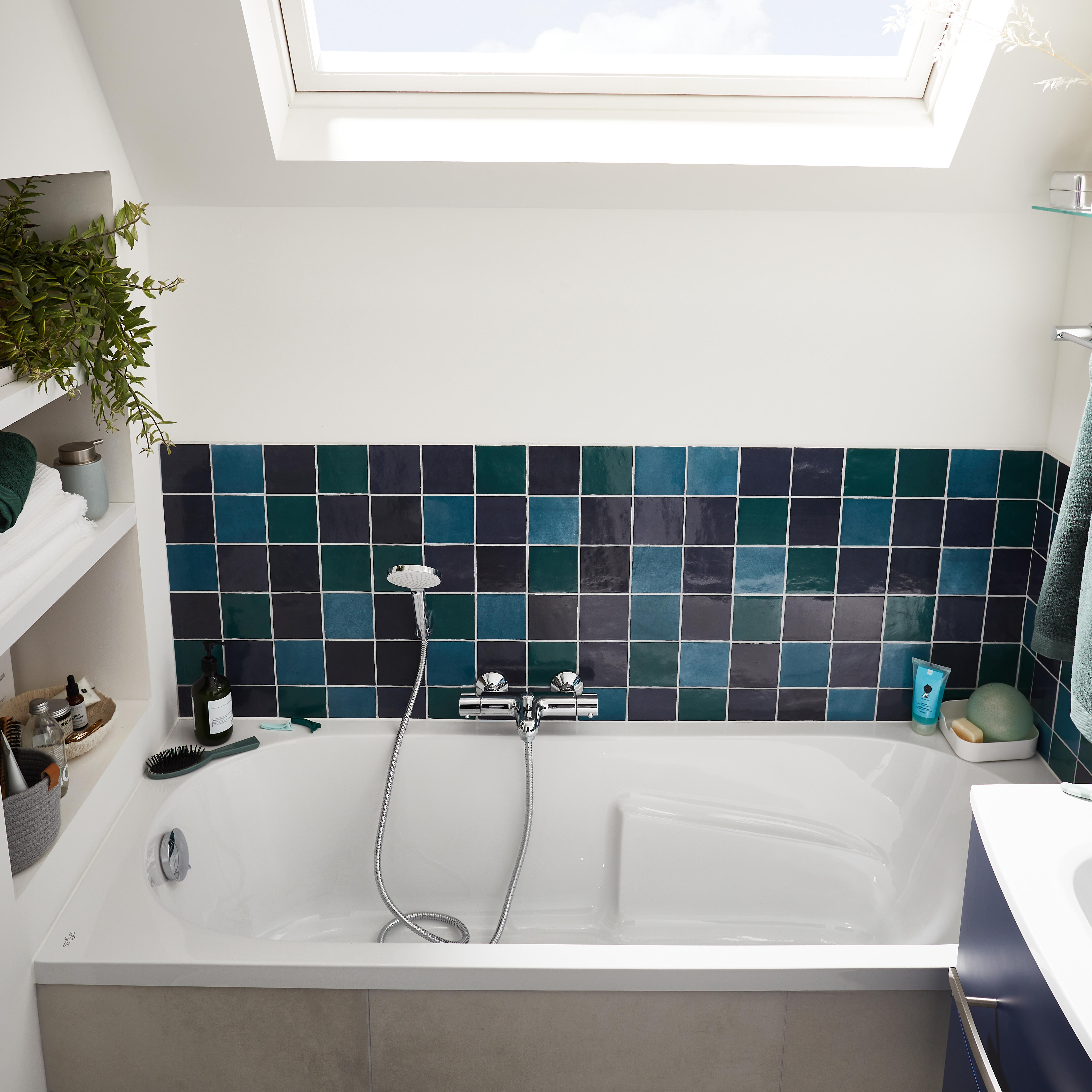 Piastrella da rivestimento interno in gres naturale 10 x 10 cm smaltato blu-turchese lucido Zelli Sp. 10 mm 0.54 mq - 7