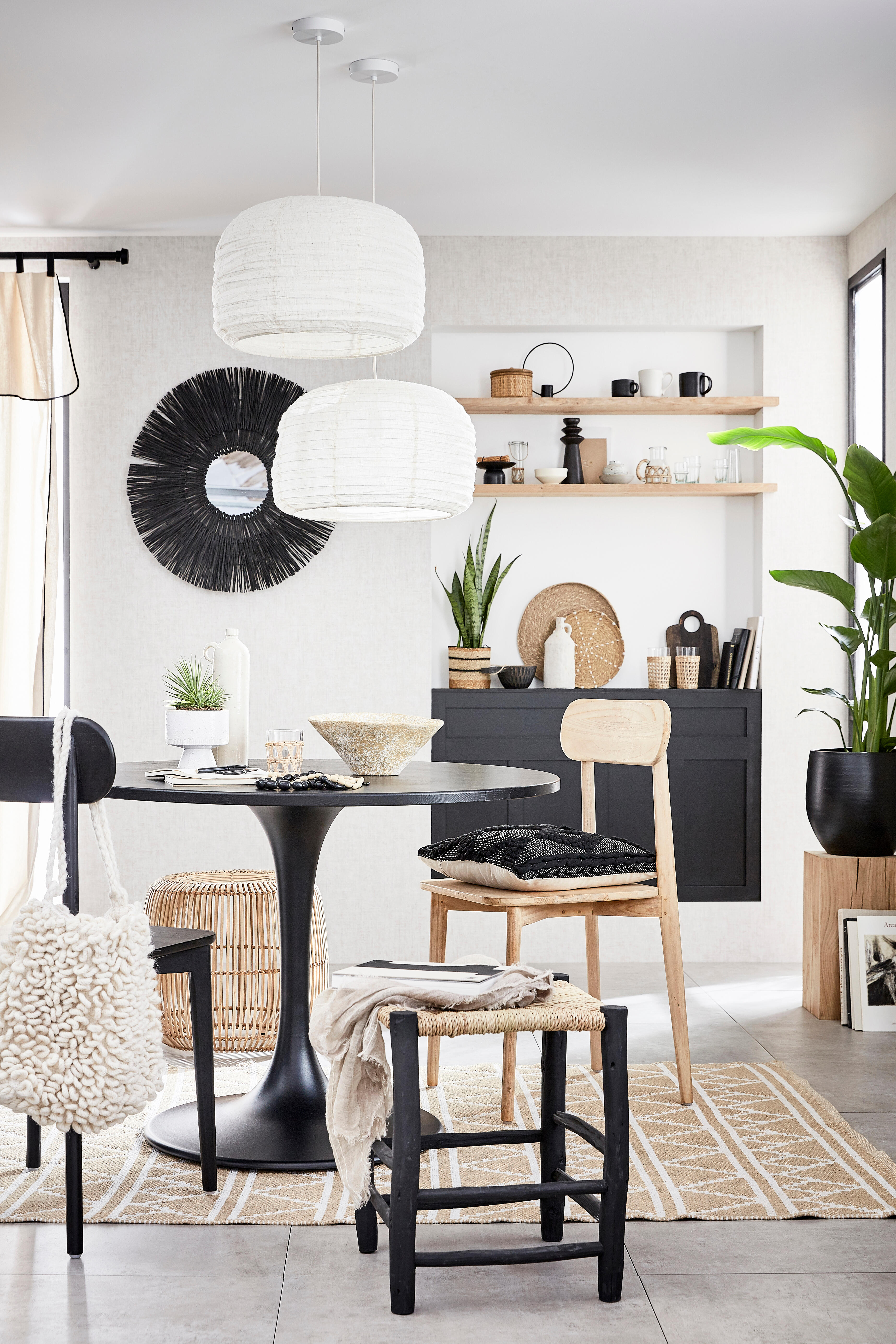 Tappeto Mulian in juta bianco e tortora, L 200 x L 140 cm - 3