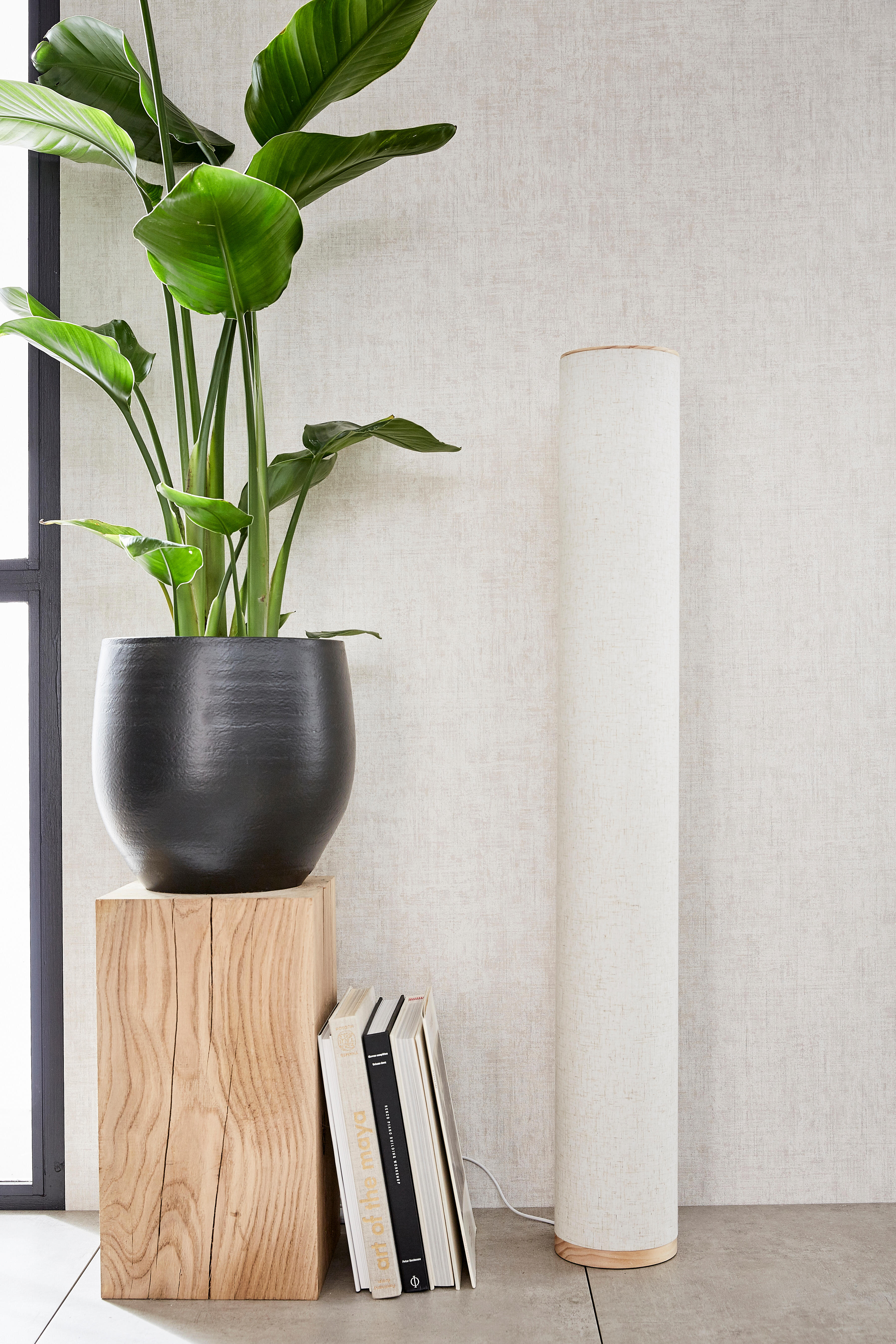 Papier peint vinyle intissé Ginkgo blanc - 5