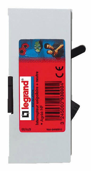 Interrupteur à clé Ronis n°455 3 positions avec marquage I O II étanche Plexo 3A 250V avec enjoliveur gris