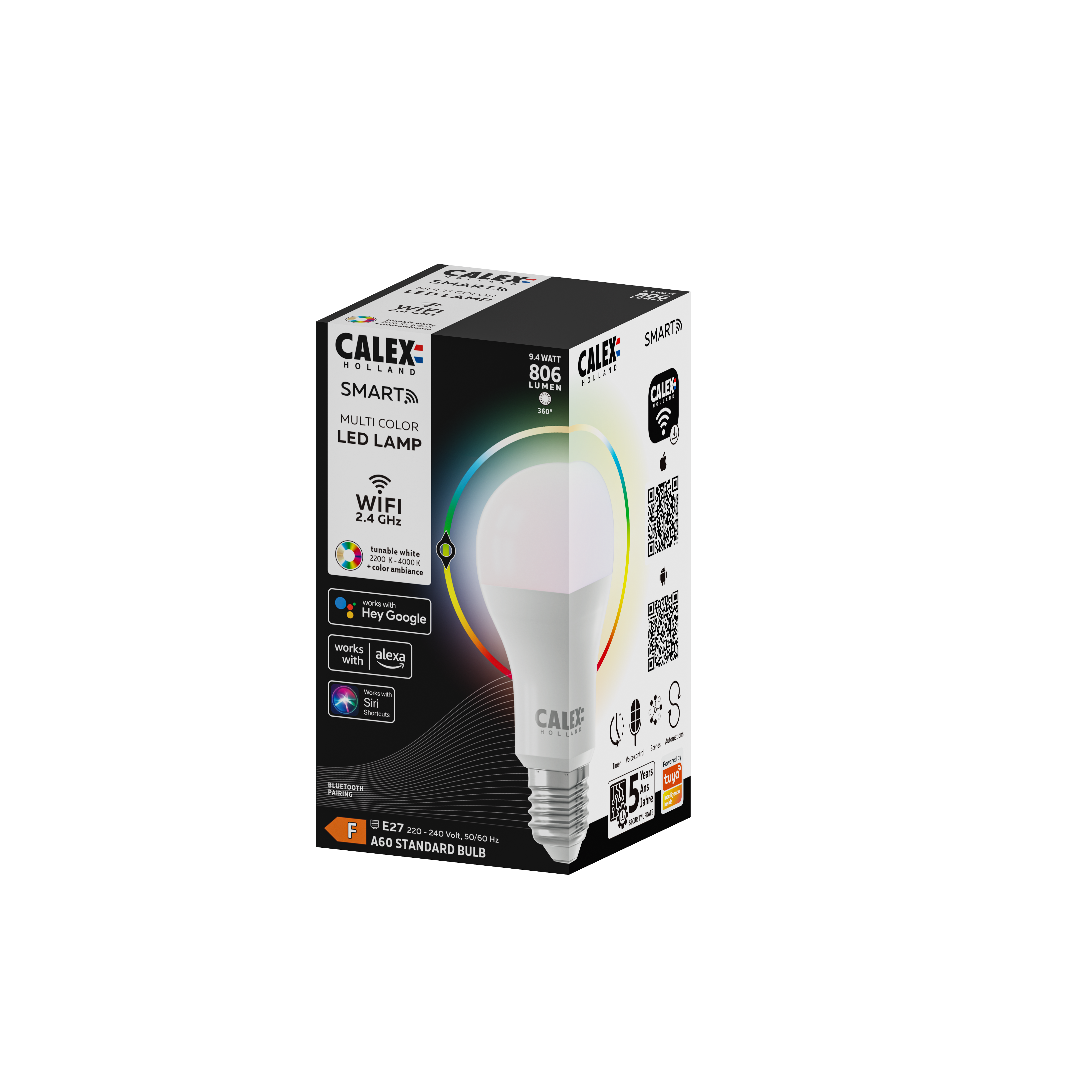 Ampoule connectée led standard E27 variation blancs, couleurs + intensité CALEX - 6