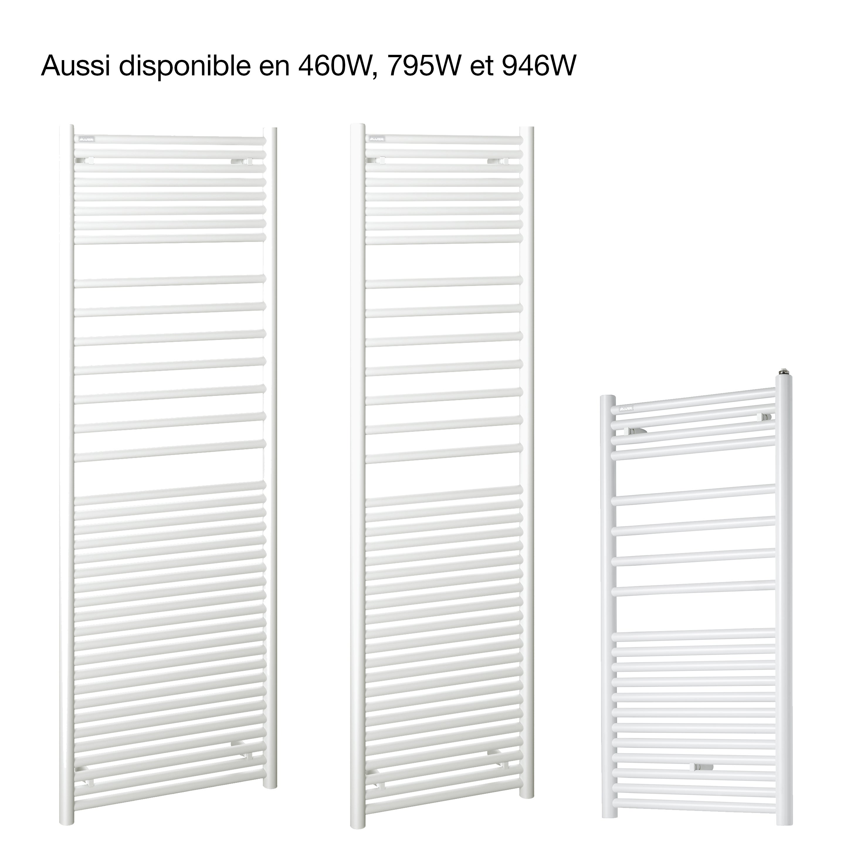 Sèche-serviettes à eau chaude ACOVA, 615 W, H.133.2 x l.50 cm Angora - 6