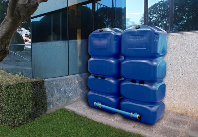 Récupérateur d'eau Aquablock SCHUTZ carré bleu , 1000 l - 2