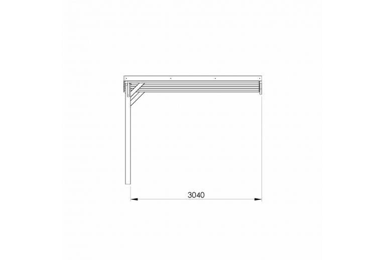 Carport bois Victor adossable, 1 voiture, CERLAND, 15.5 m² - 4