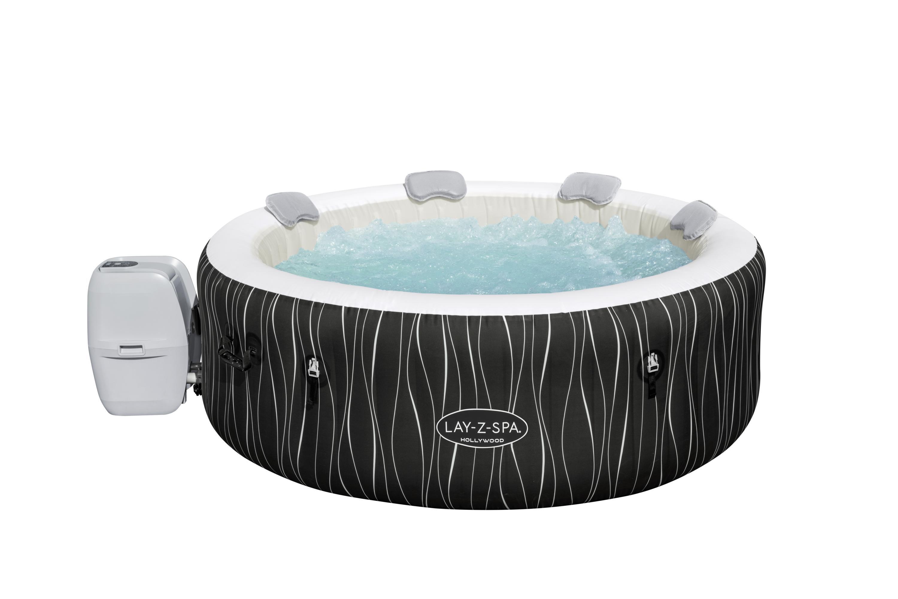 Spa gonflable HOLLYWOOD, rond 4/6 personnes, Lumière + appui tête - 8