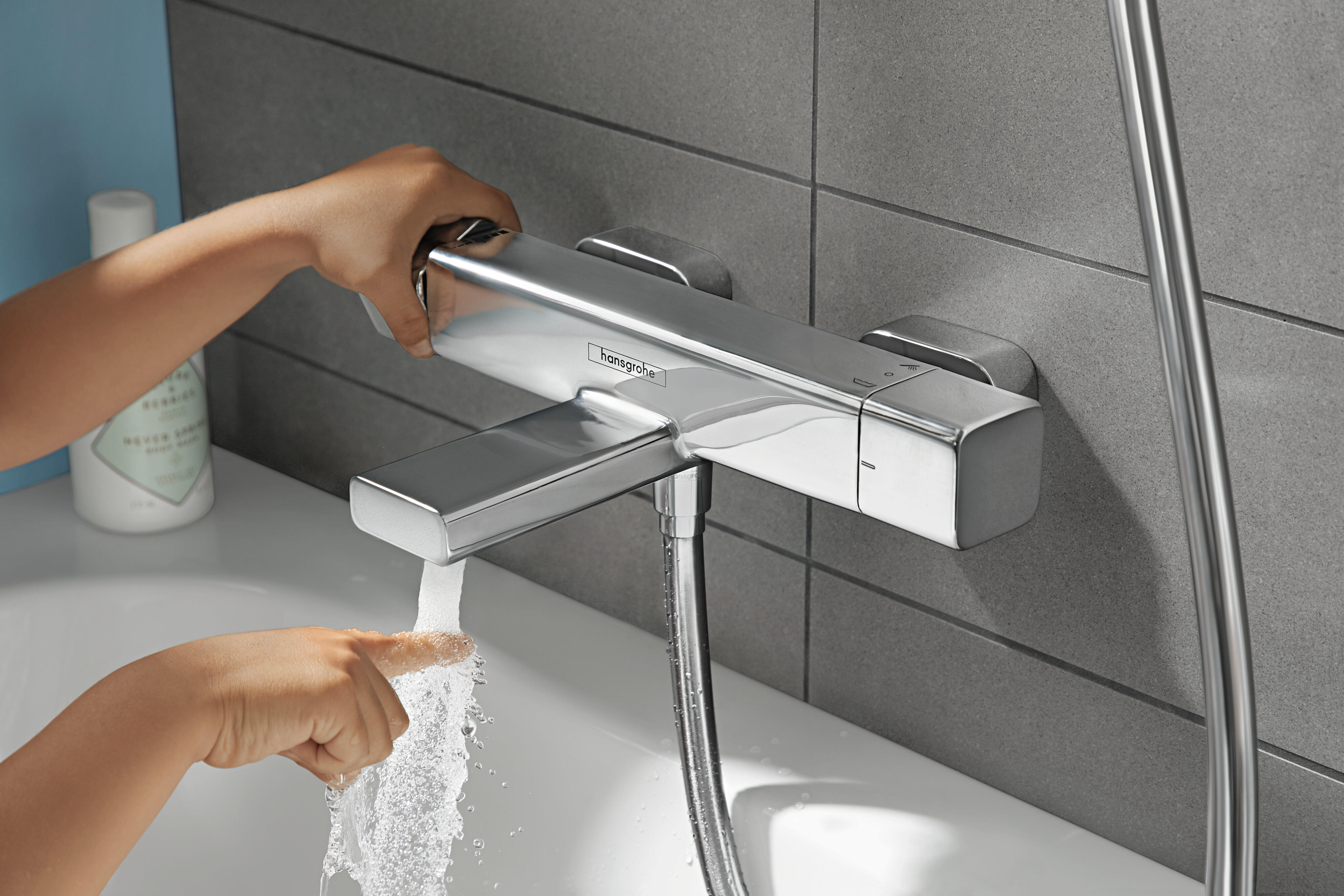 Mitigeur de douche thermostatique chrome, Ecostat e, HANSGROHE - 2