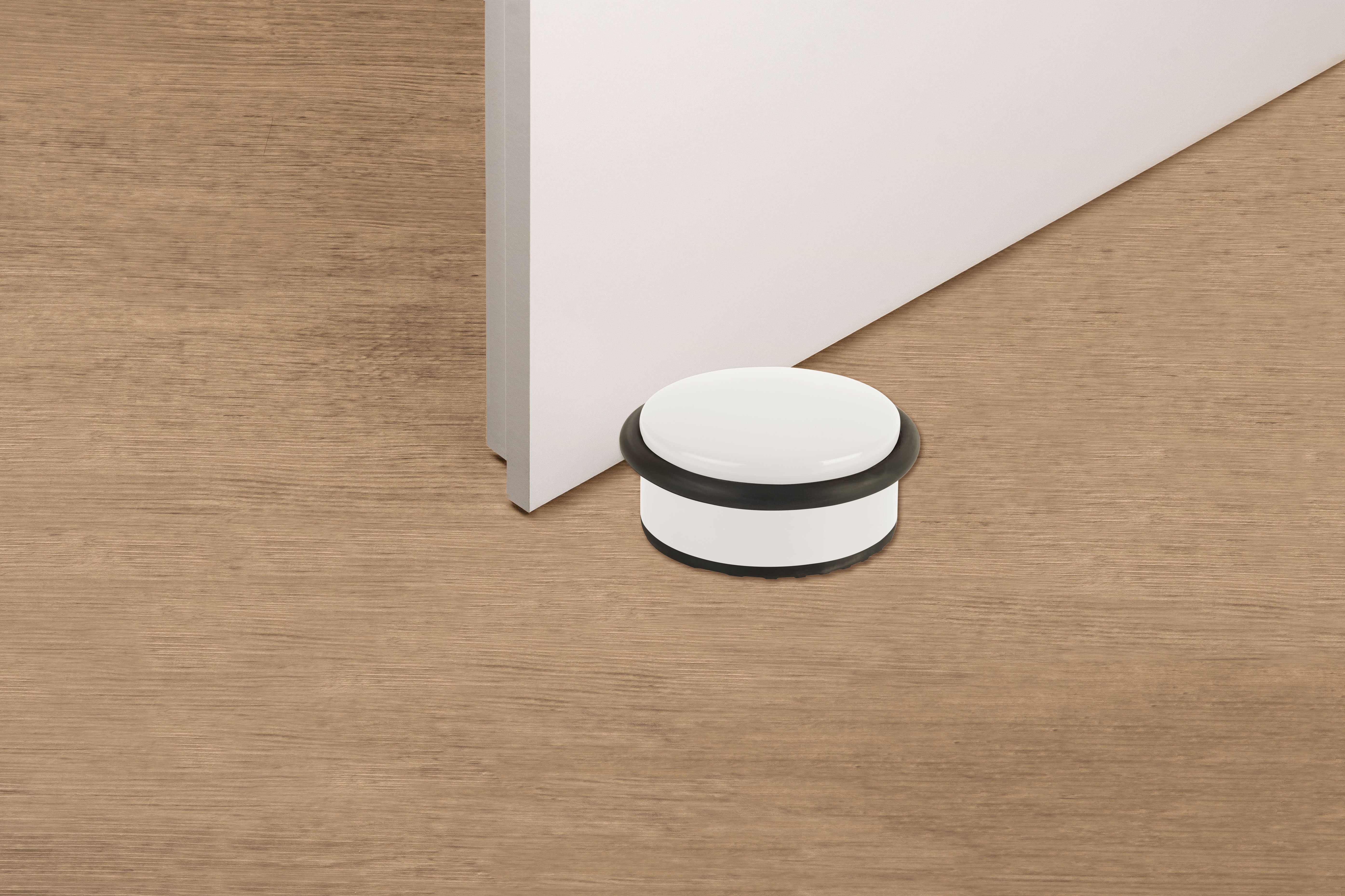 Butée de porte à poser acier inoxydable SUKI blanc, ⌀10.5 x H.4.5 cm - 2