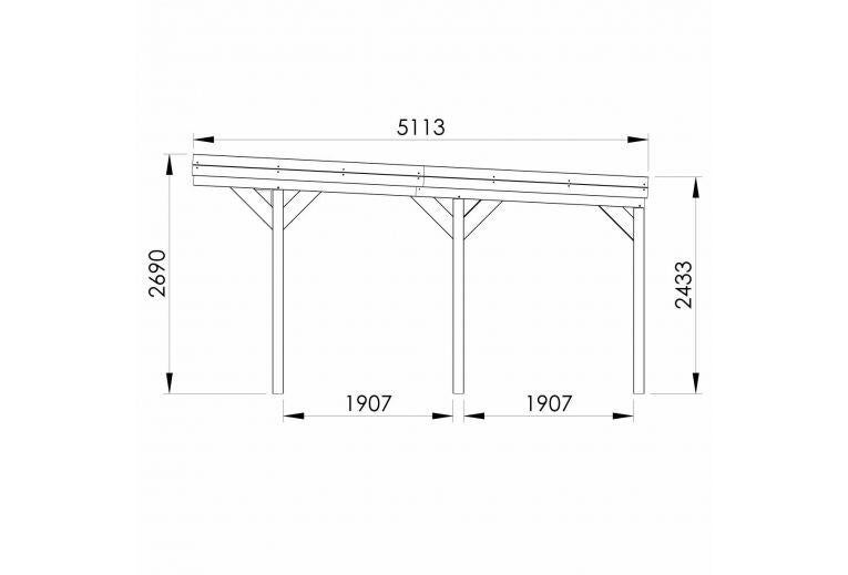 Carport bois double Victor, 2 voitures, CERLAND, 29.2 m² - 3