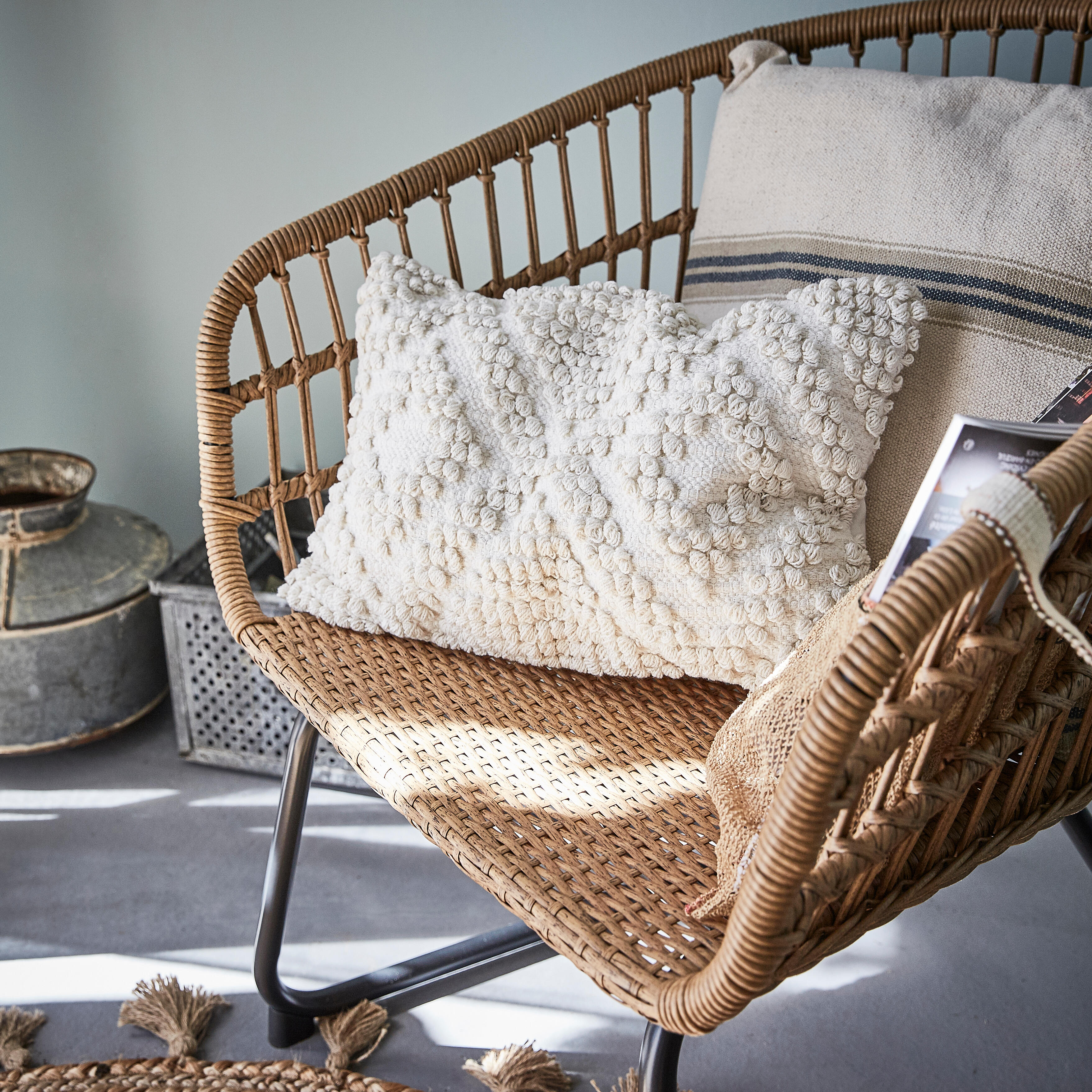 Set de 2 sillas de balcón de acero con cojín Naterial Timea - 9