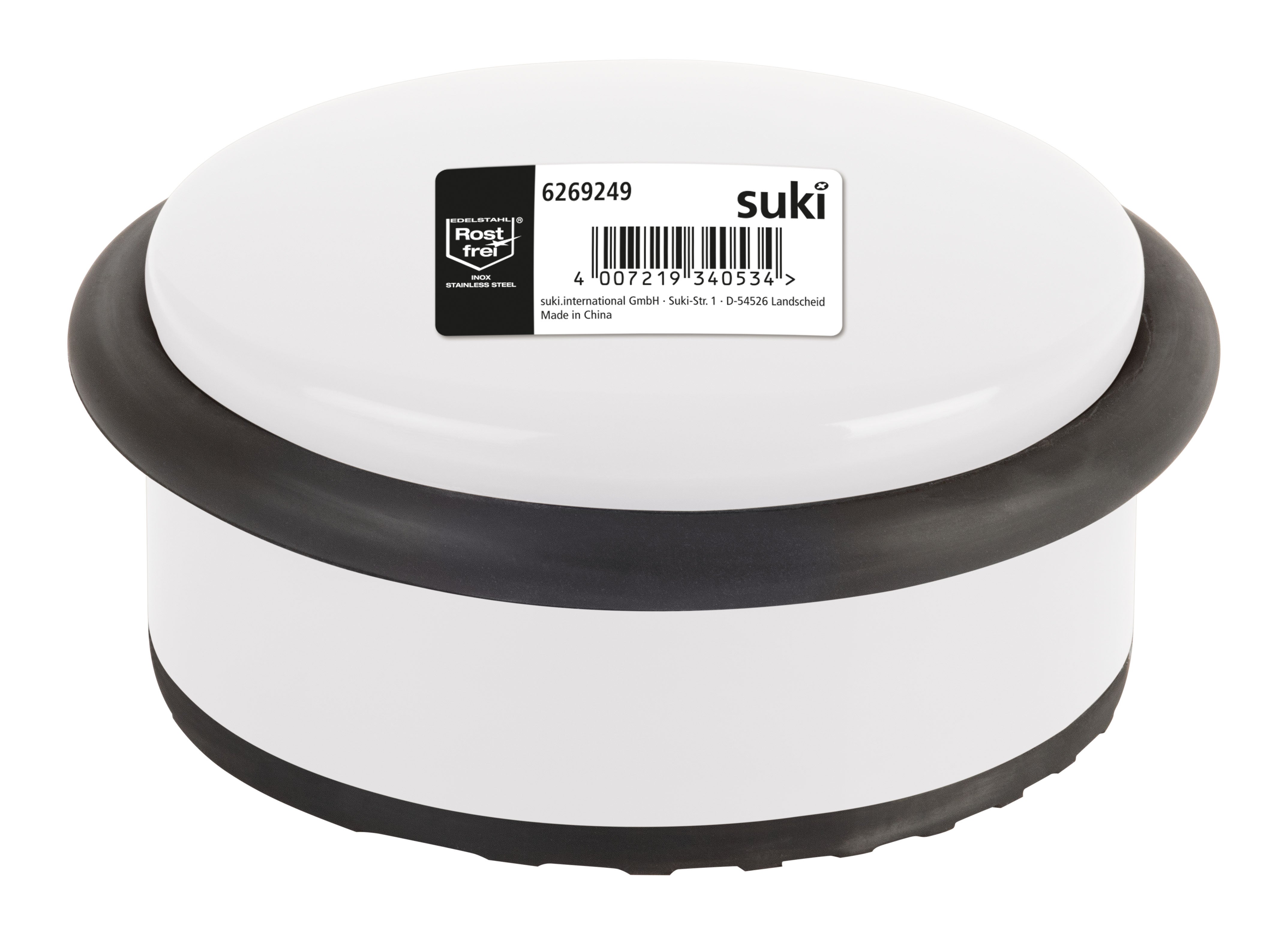 Butée de porte à poser acier inoxydable SUKI blanc, ⌀10.5 x H.4.5 cm - 3