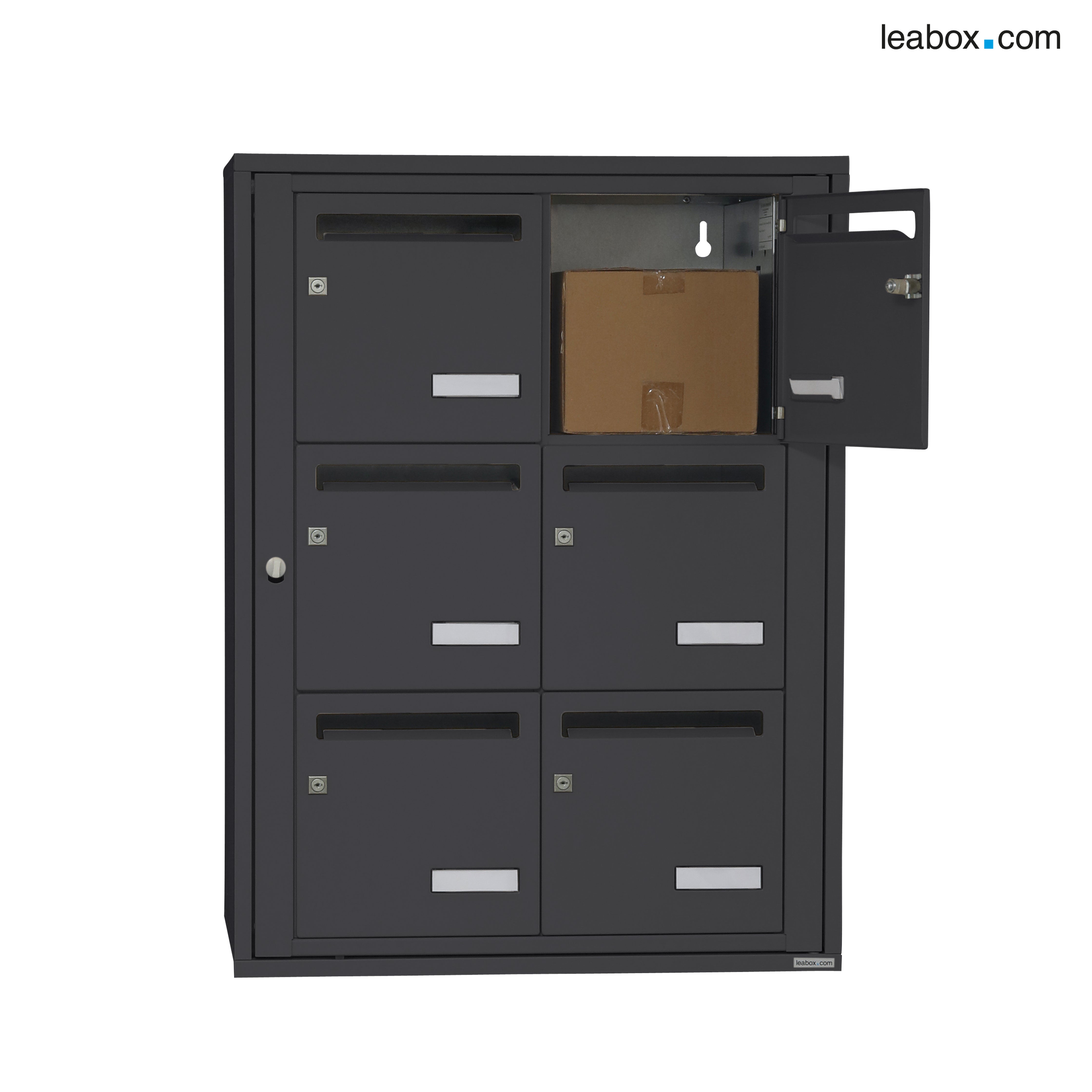 Boîte aux lettres collective intérieur LEABOX.COM 2x3 acier anthracite brillant - 2