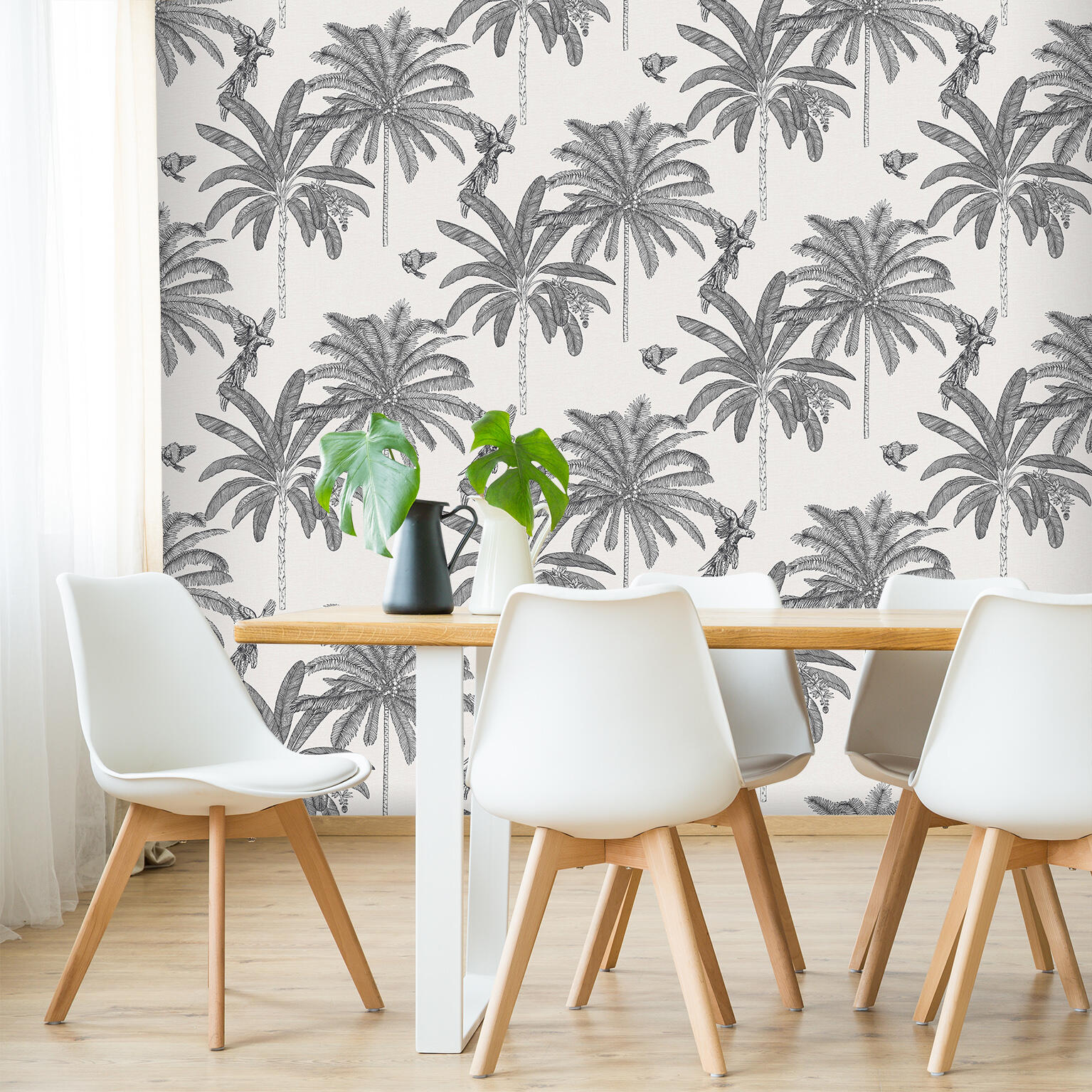 Papier peint intissé Canopée noir et blanc - 4