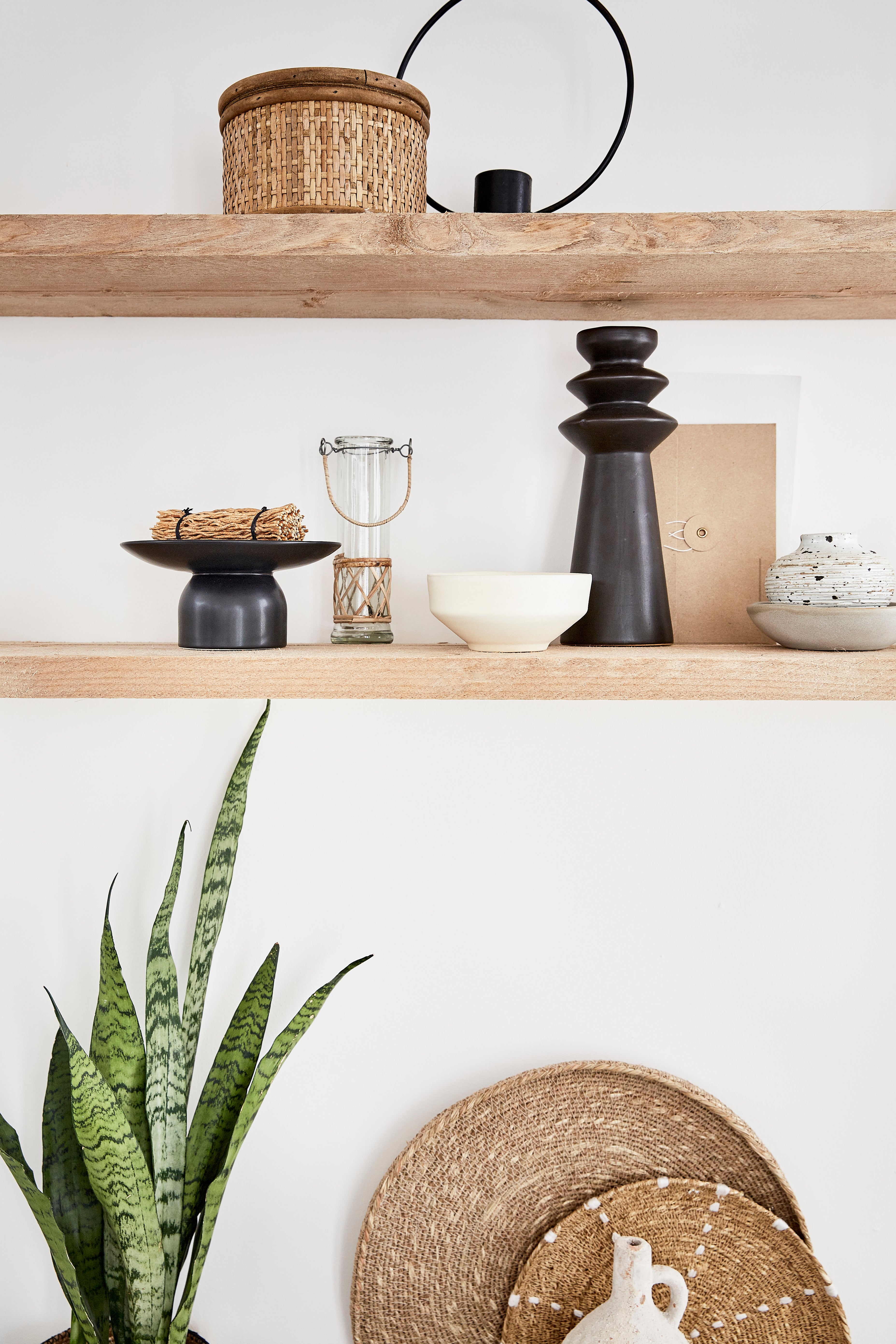 Bougeoir en céramique Askel, noir l.10.7 x H.30 cm - 3